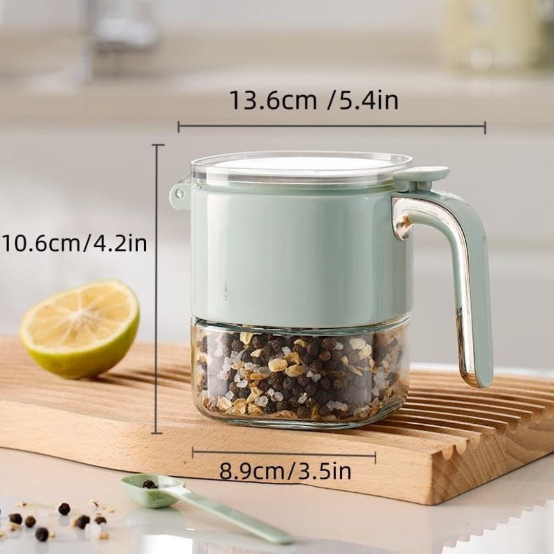 Multi-Purpose One-Hand Operated Spice Jar with Flip Cap