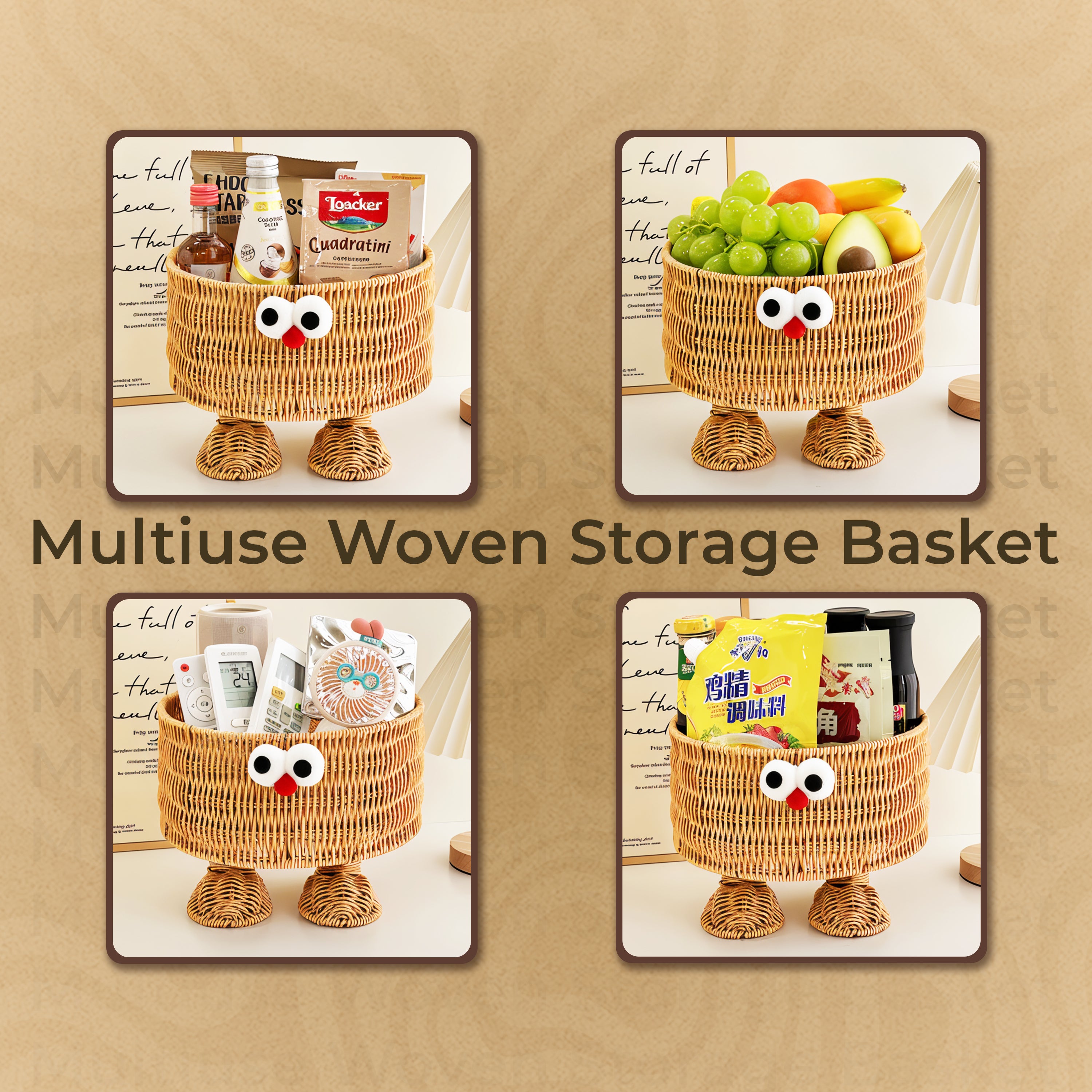 Decorative Multiuse Woven Storage Basket