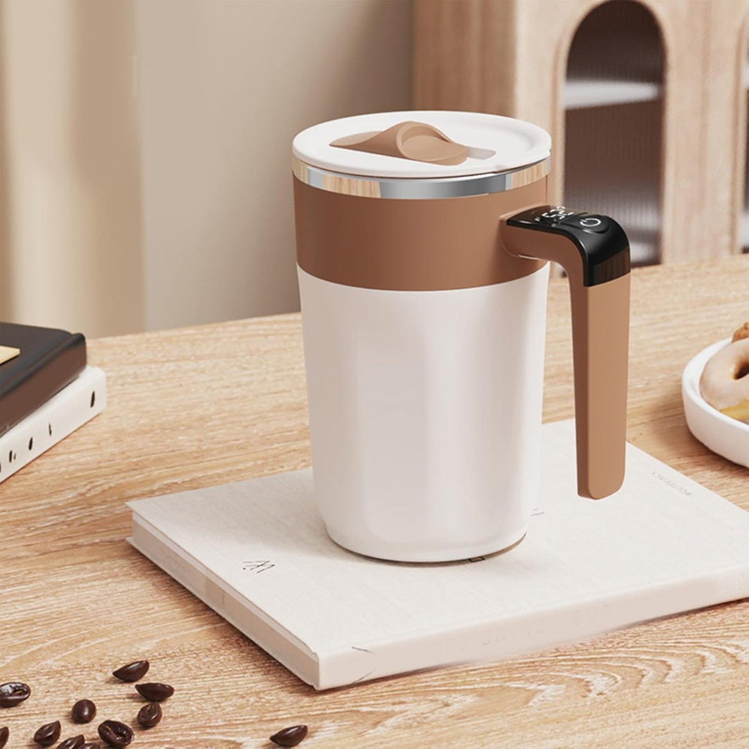 Automatic Stirring Coffee Rechargeable Mug with Digital Display - 400ml