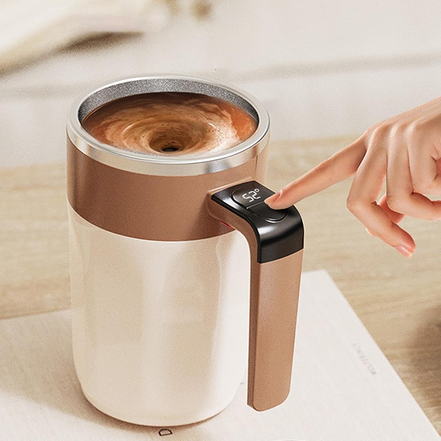 Automatic Stirring Coffee Rechargeable Mug with Digital Display - 400ml