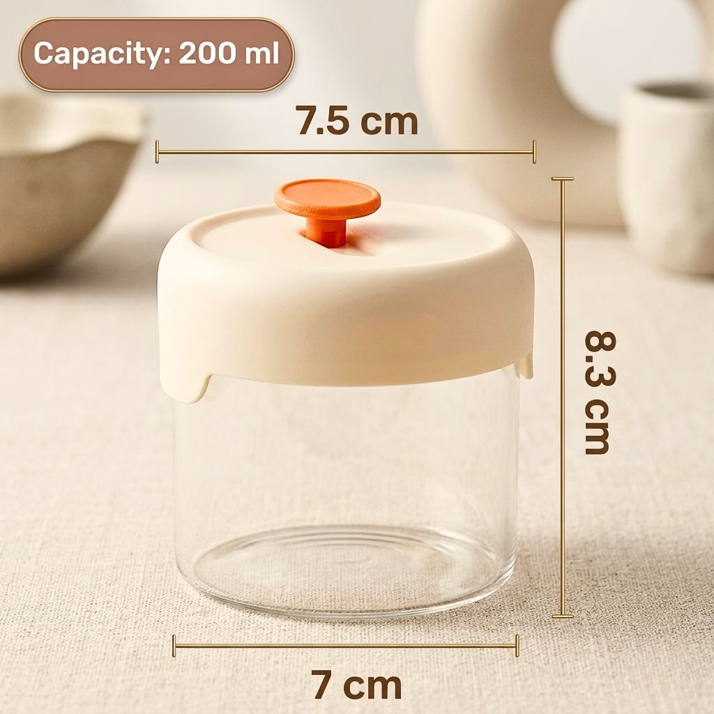 Durable Borosilicate Glass Storage Cup for Home and Kitchen Use