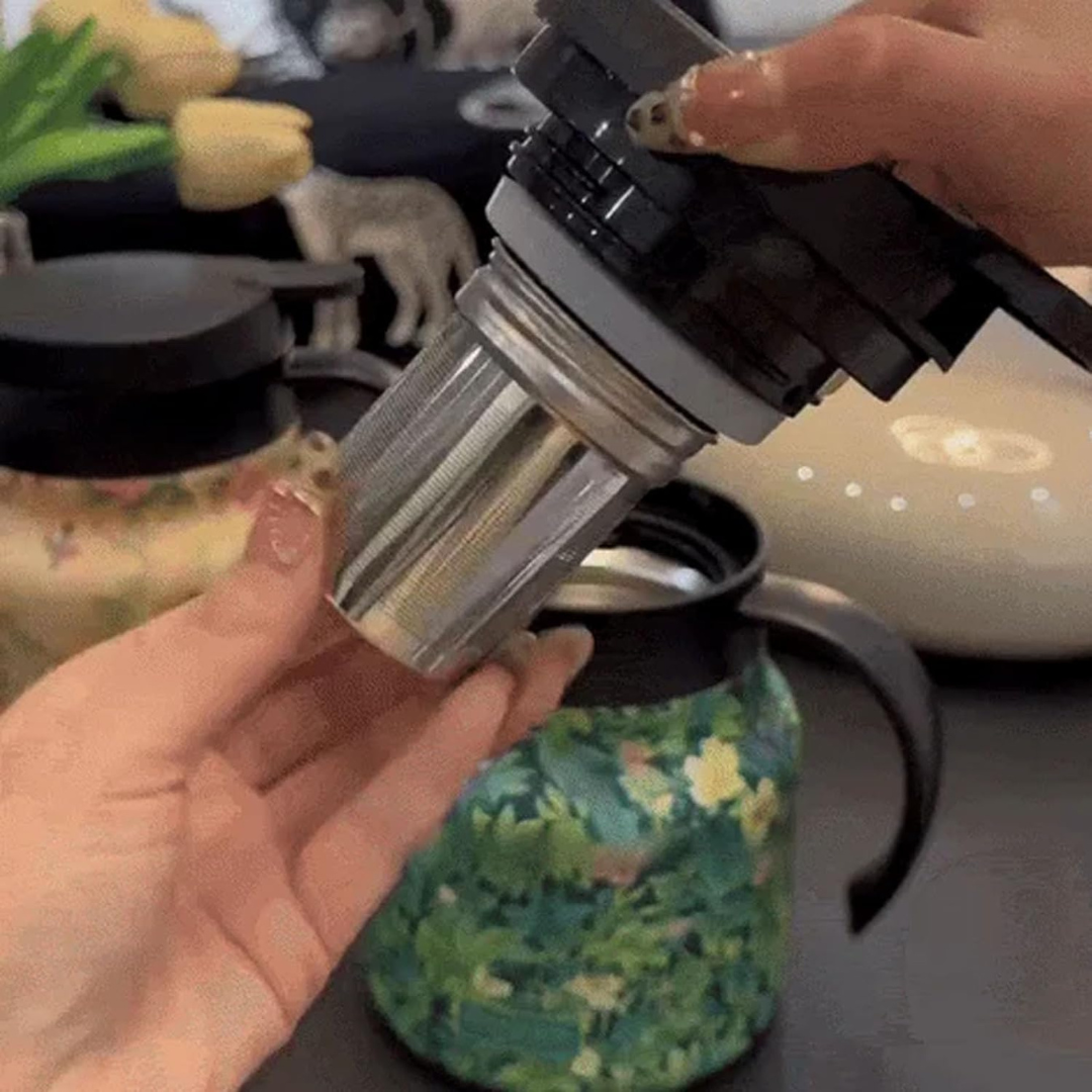 Vintage Floral Stainless Steel Elegant Insulated Teapot - 800ml