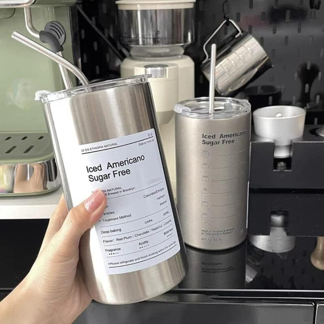 Double Wall Stainless Steel Shaker for Hot and Cold Drinks - 600ml