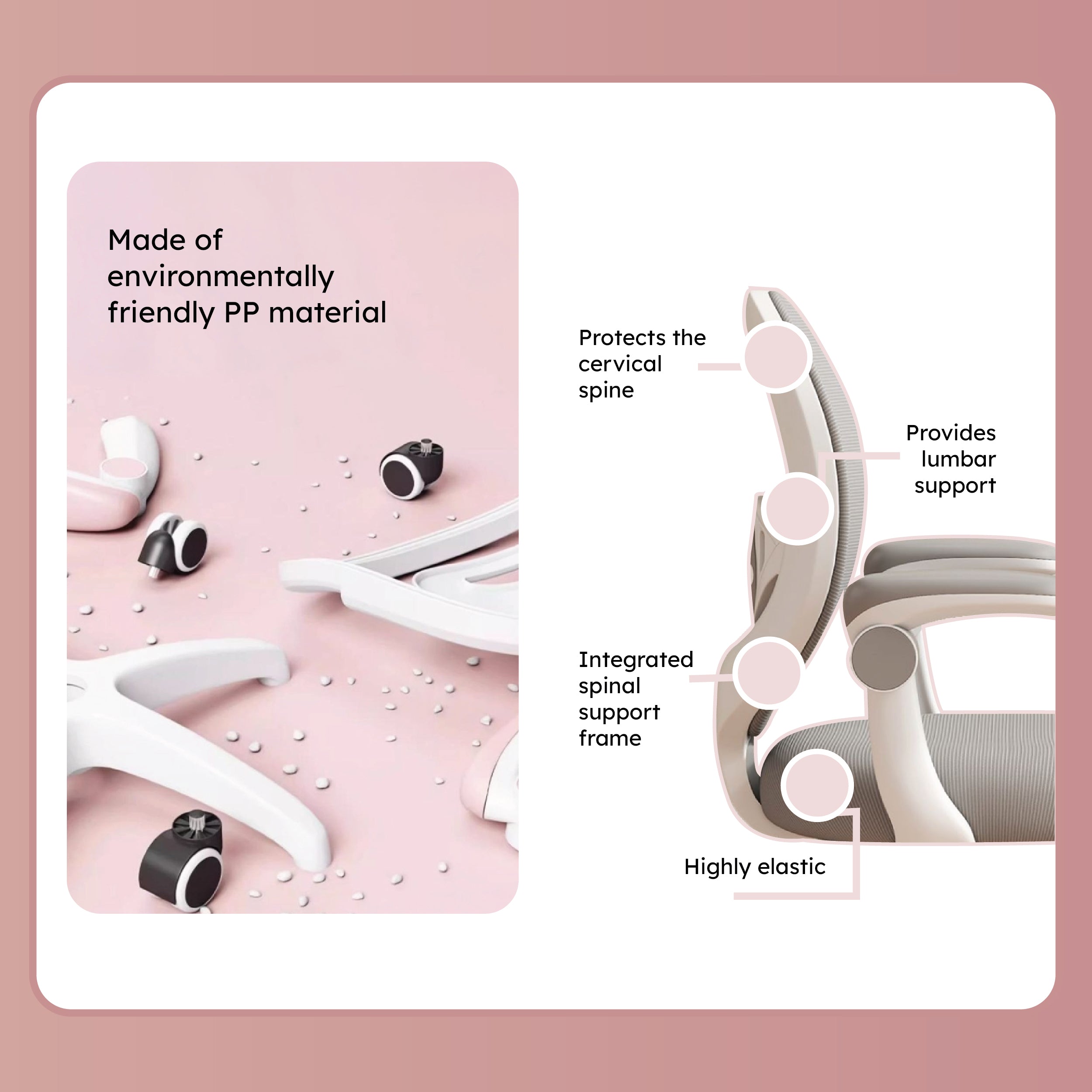 Mesh Comfort Adjustable Height Ergonomic Study Chair