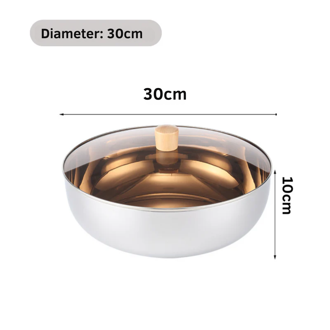 Large-Capacity Stainless Steel Mixing Bowl with Lid