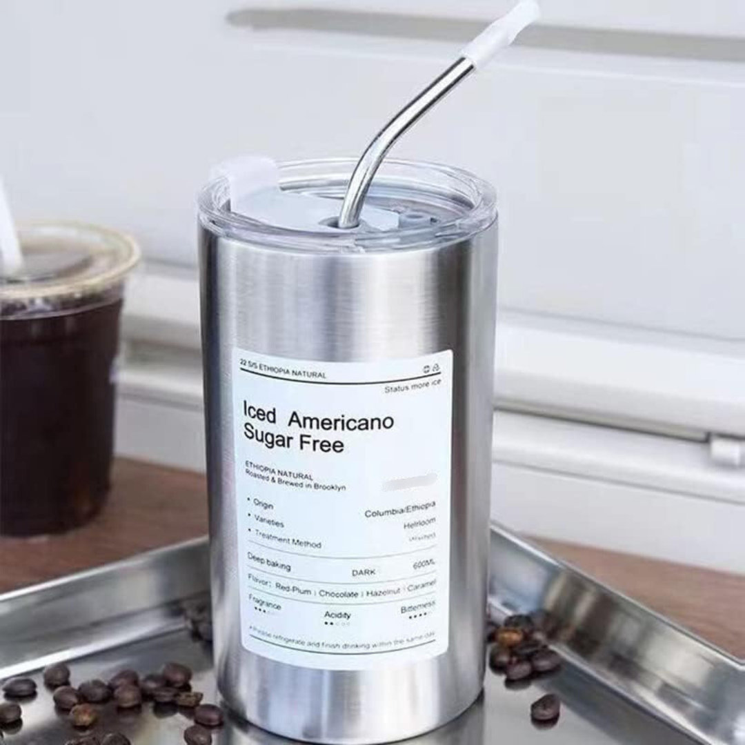 Double Wall Stainless Steel Shaker for Hot and Cold Drinks - 600ml