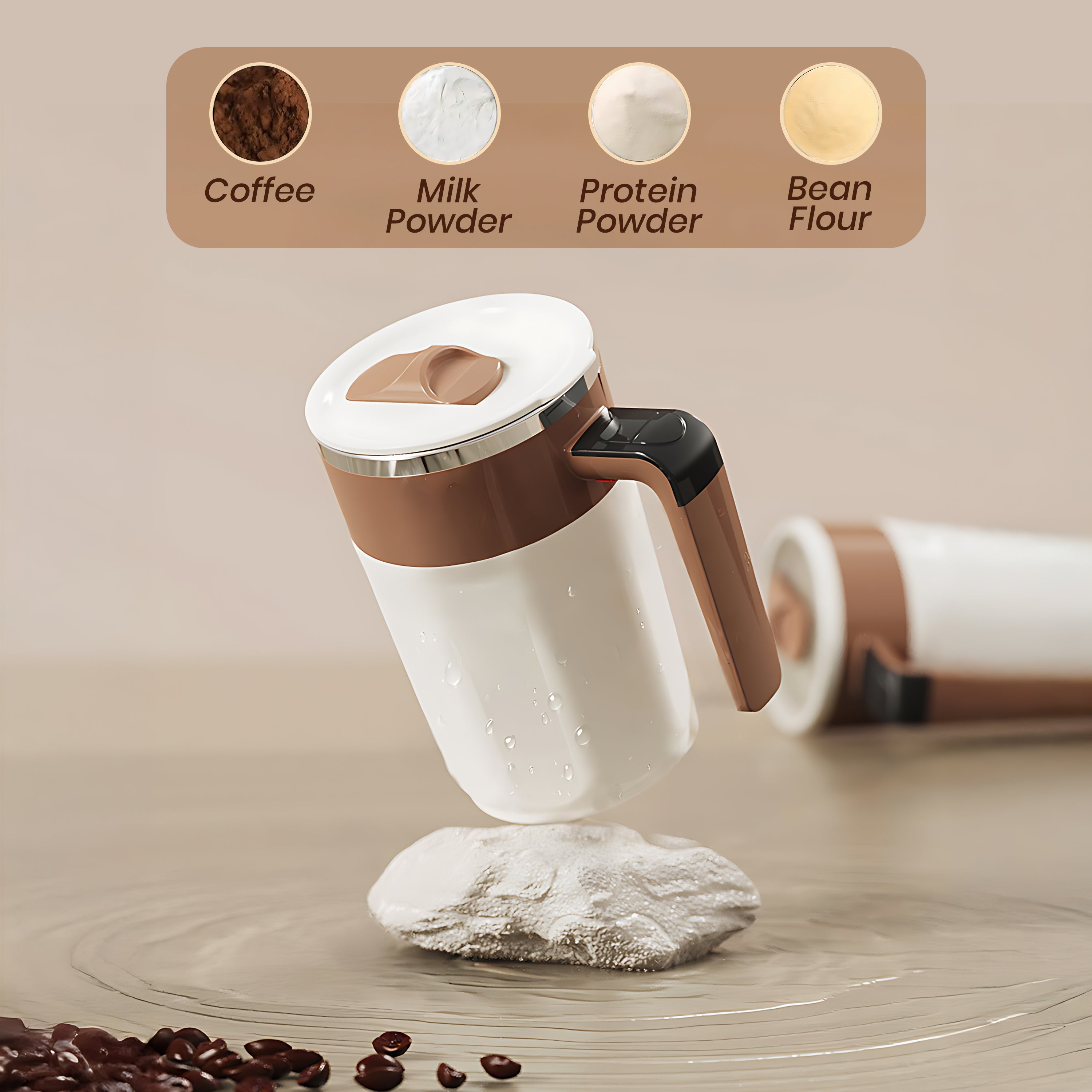 Automatic Stirring Coffee Rechargeable Mug with Digital Display - 400ml