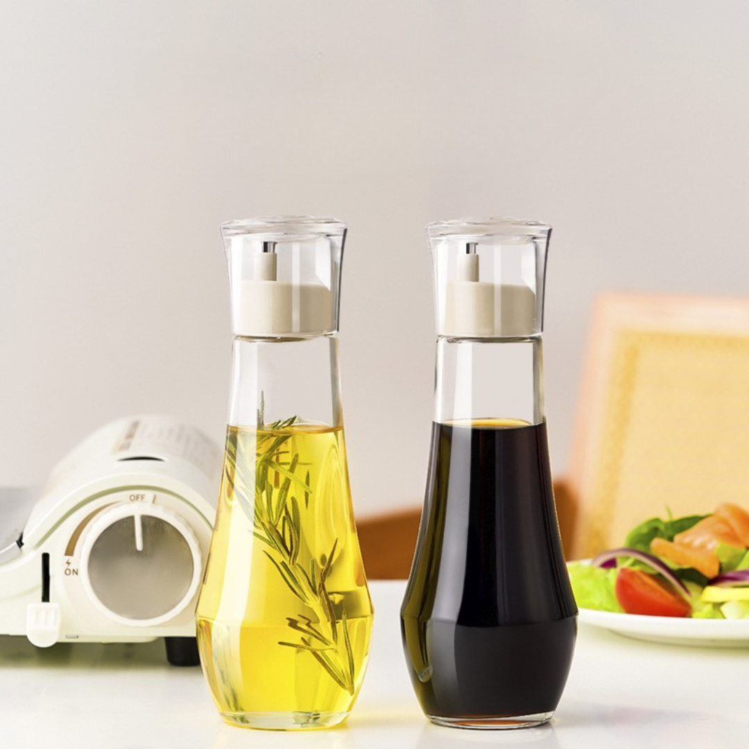 Premium Glass Oil Dispenser with No-Drip Spout for Kitchen Use