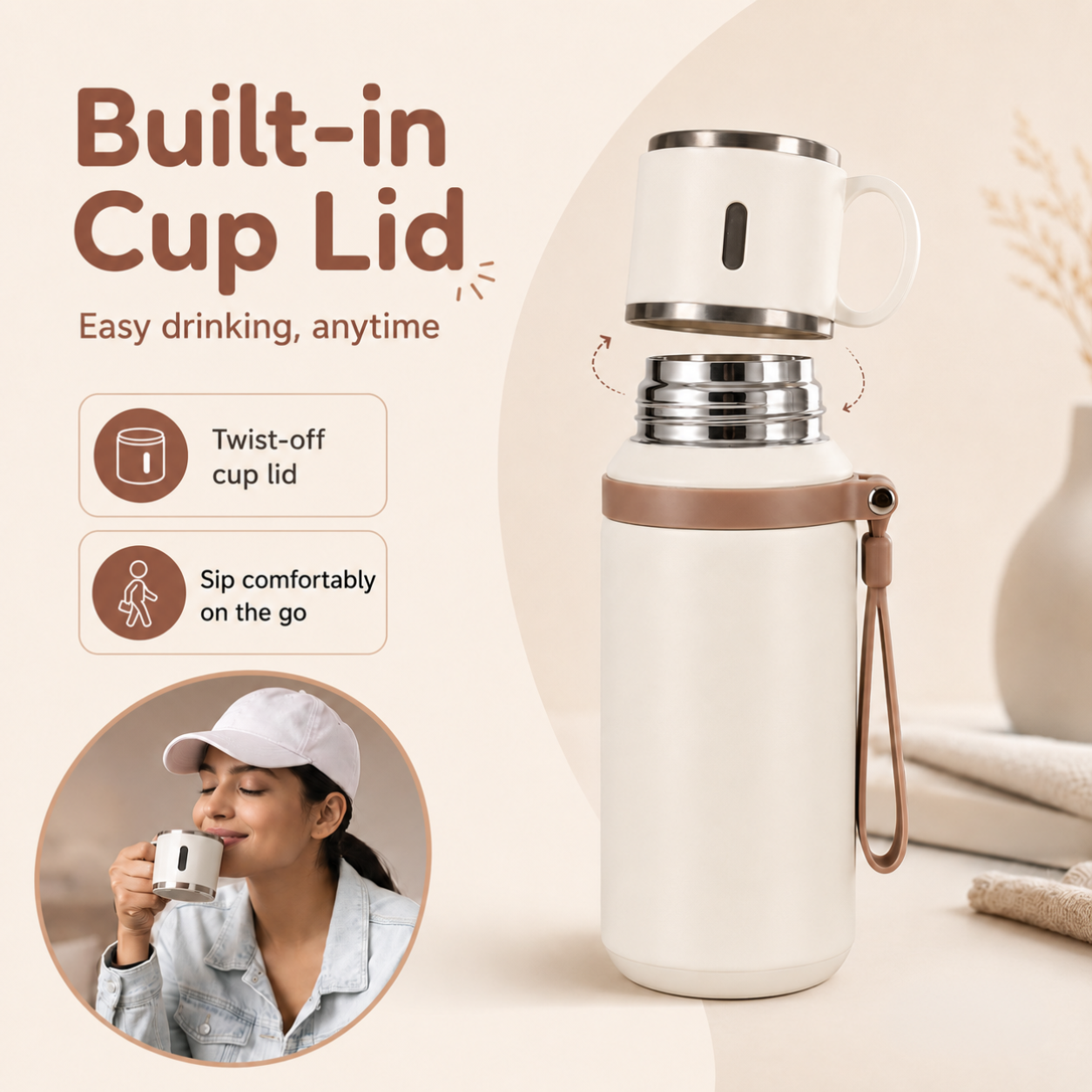 Premium Stainless Steel Thermal Water Bottle - 800ml