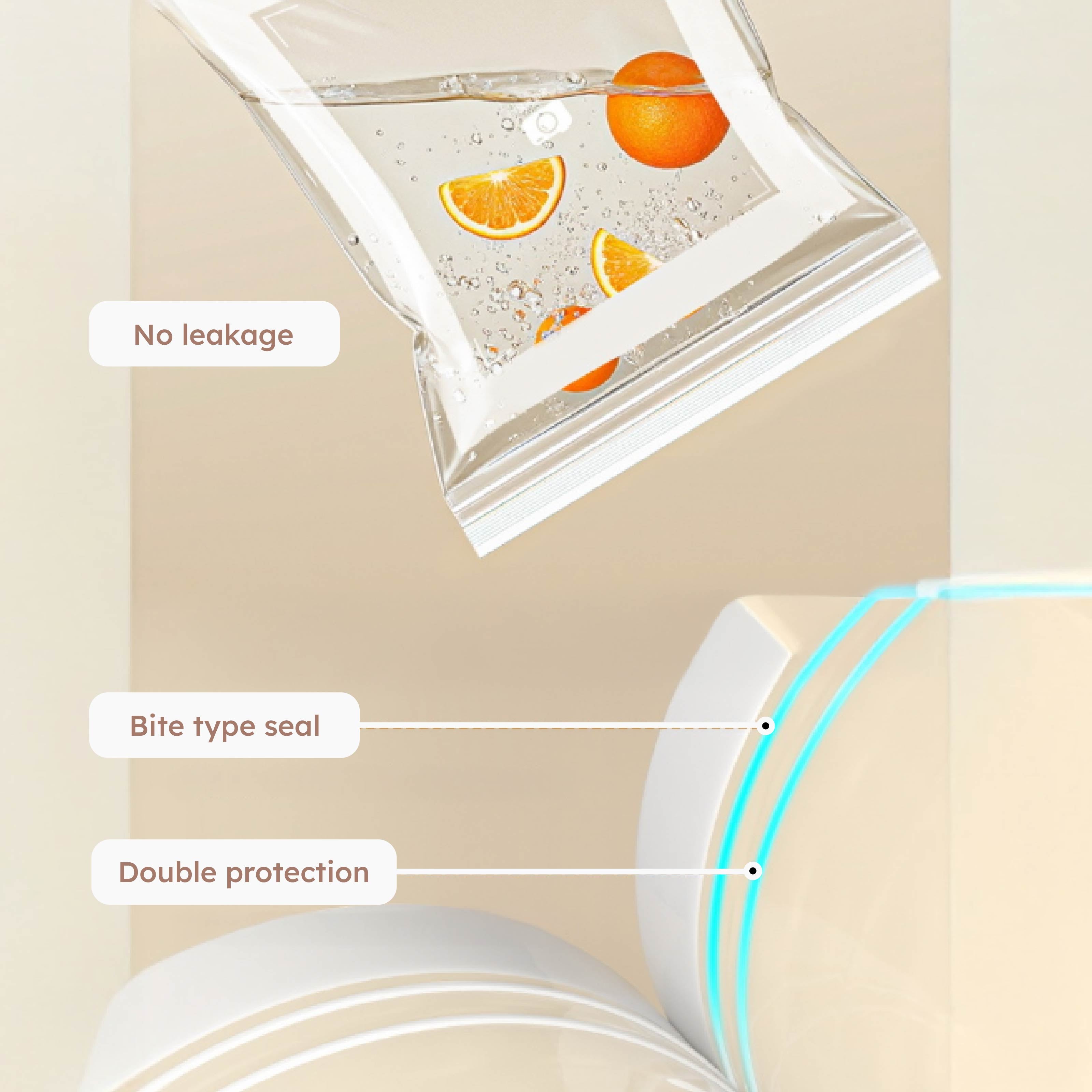 Reusable Airtight Sealing Food-Grade Plastic Bags
