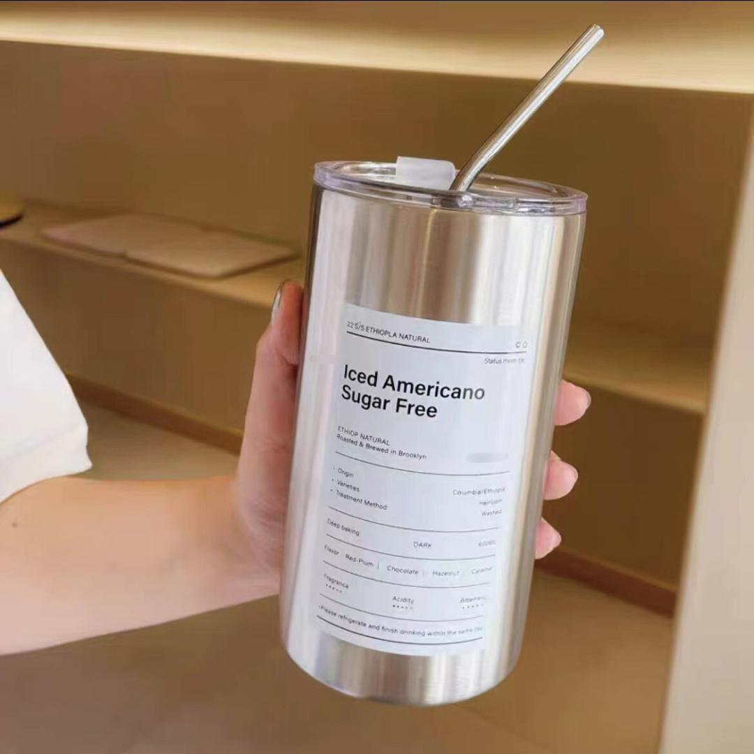 Double Wall Stainless Steel Shaker for Hot and Cold Drinks - 600ml