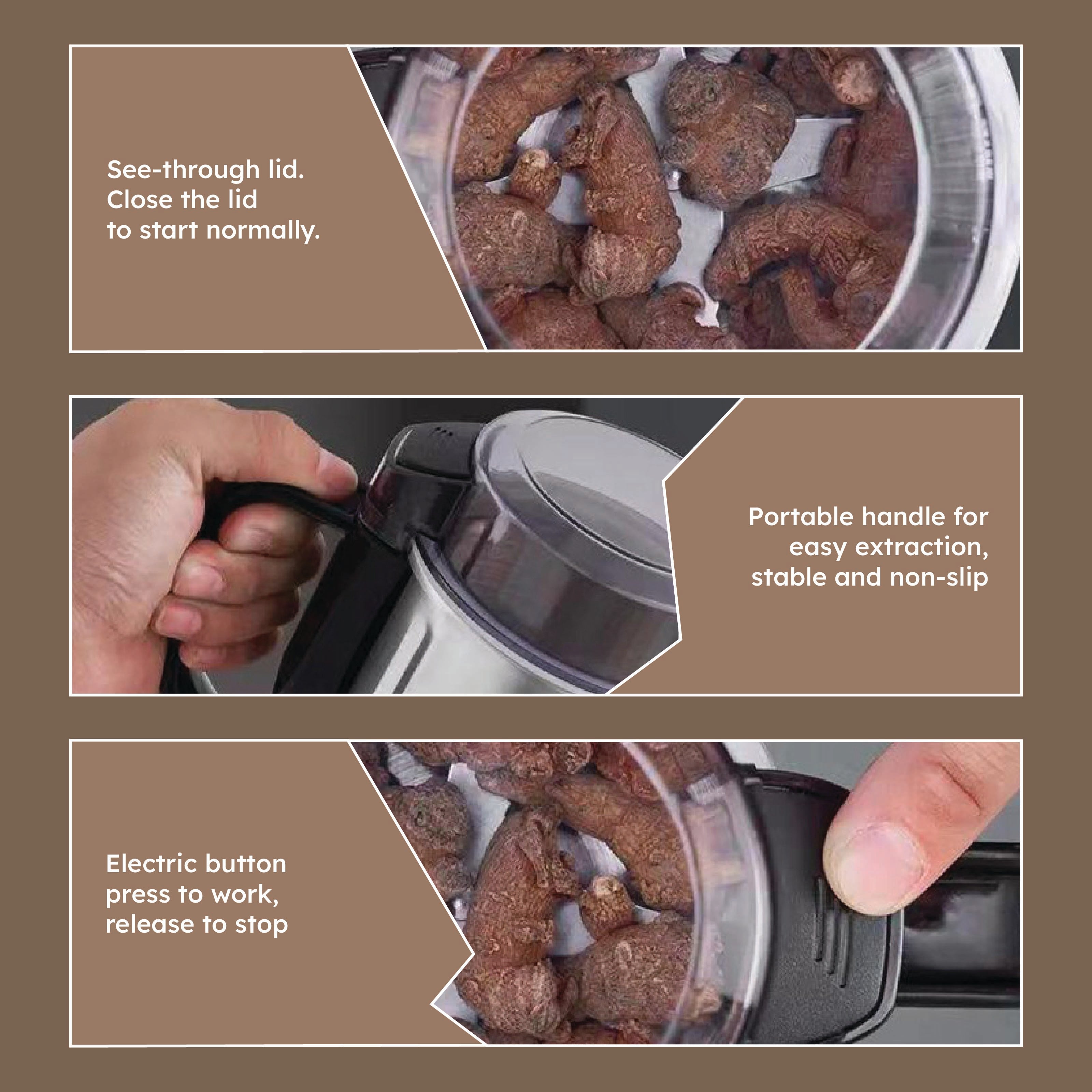 Compact Electric Grain Spice Grinder - 300W With 5 Extra Blade