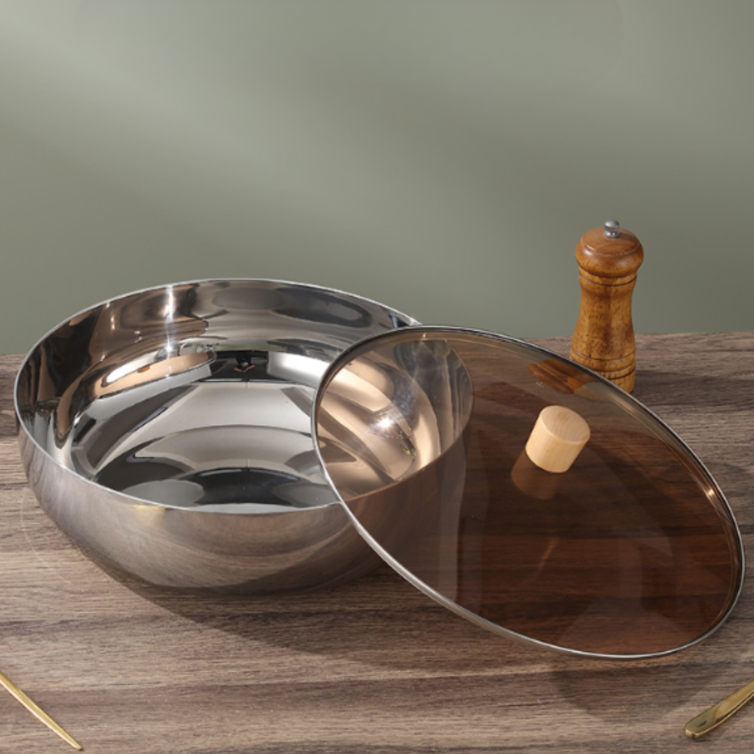 Large-Capacity Stainless Steel Mixing Bowl with Lid