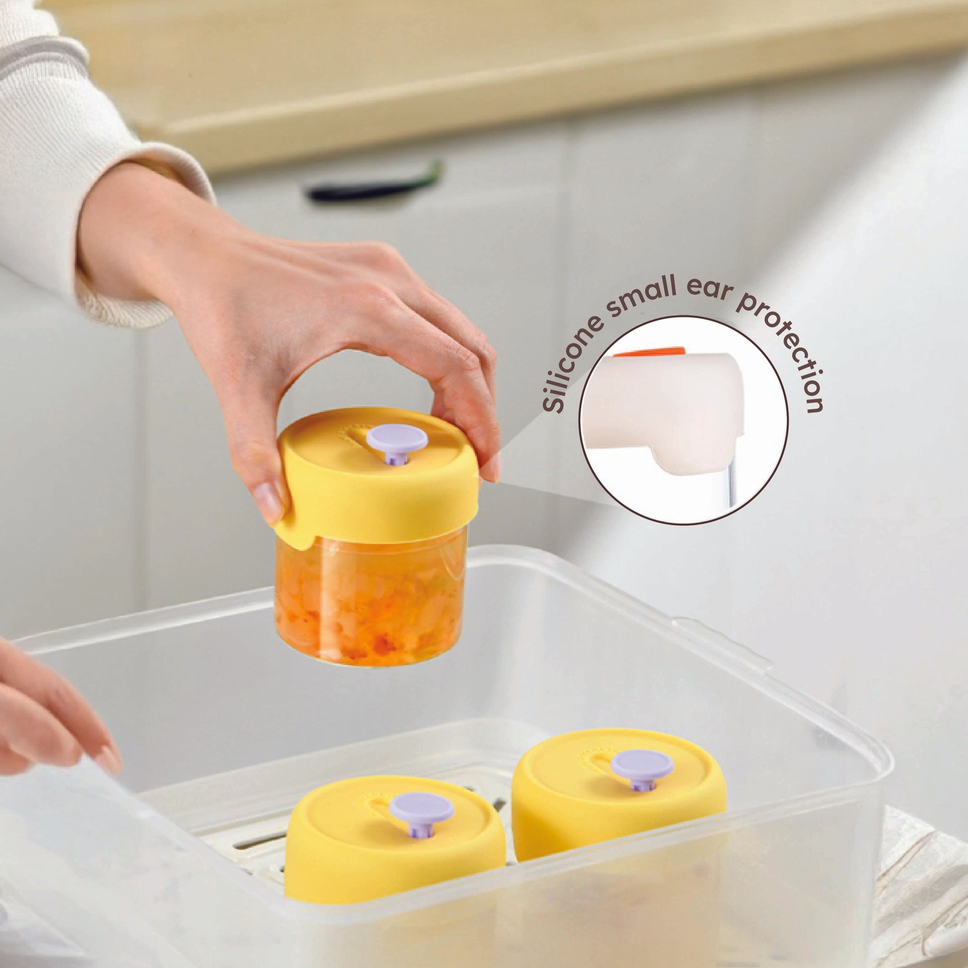 Durable Borosilicate Glass Storage Cup for Home and Kitchen Use