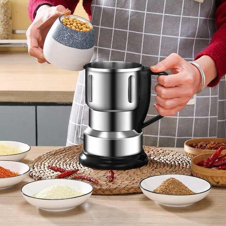 Compact Electric Grain Spice Grinder - 300W With 5 Extra Blade