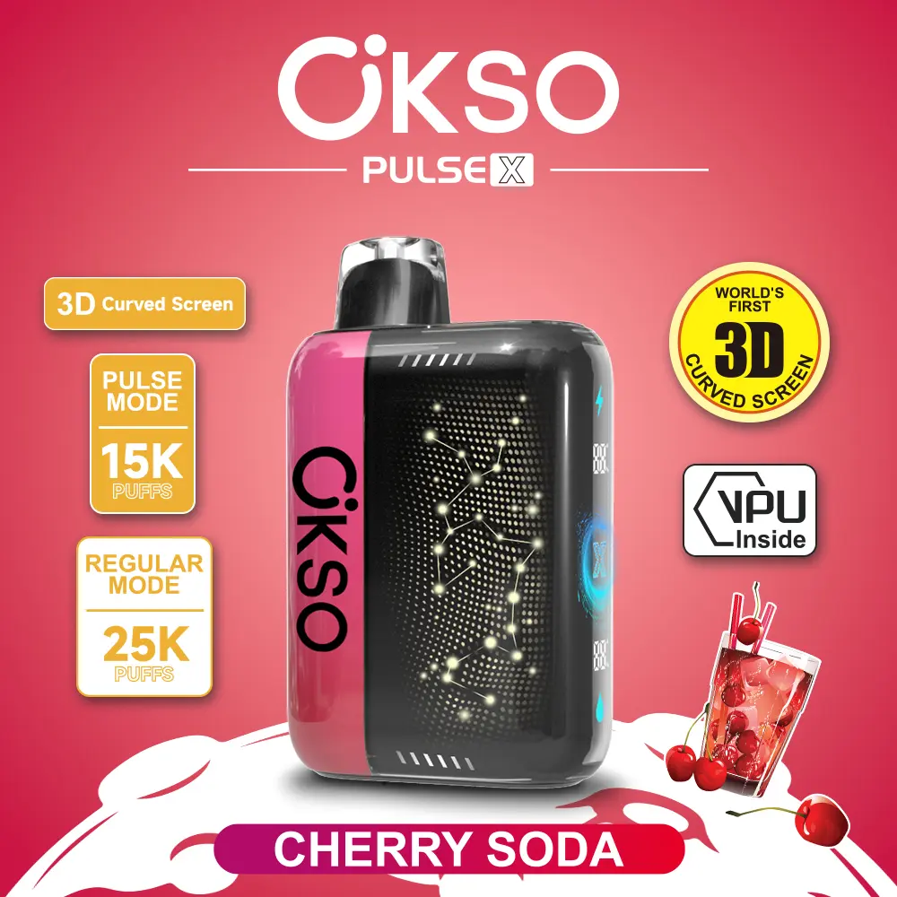 OKSO Pulse X 25000 25K Puffs Pulse/Regular Mode LED Display Disposable Vape 