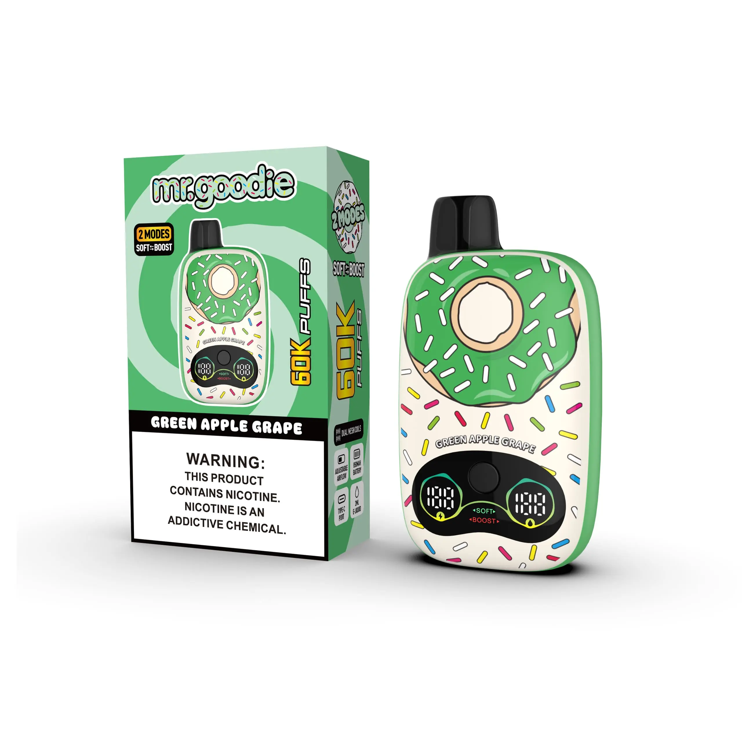 Mr.Goodie Donut 60000 60K Puffs Adjustable Airflow Dual Mesh Original Disposable Vape 