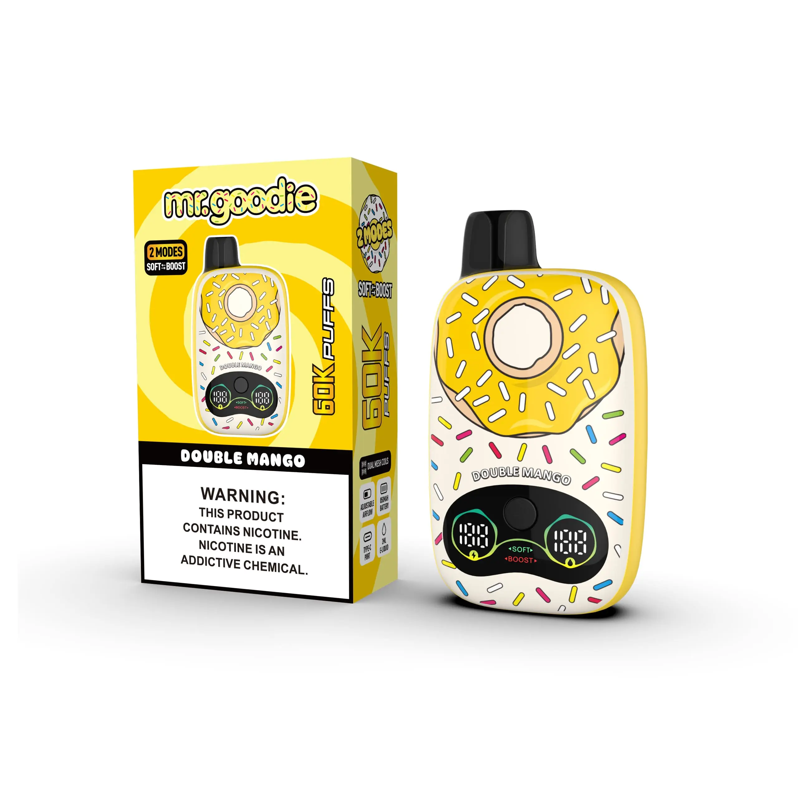 Mr.Goodie Donut 60000 60K Puffs Adjustable Airflow Dual Mesh Original Disposable Vape 