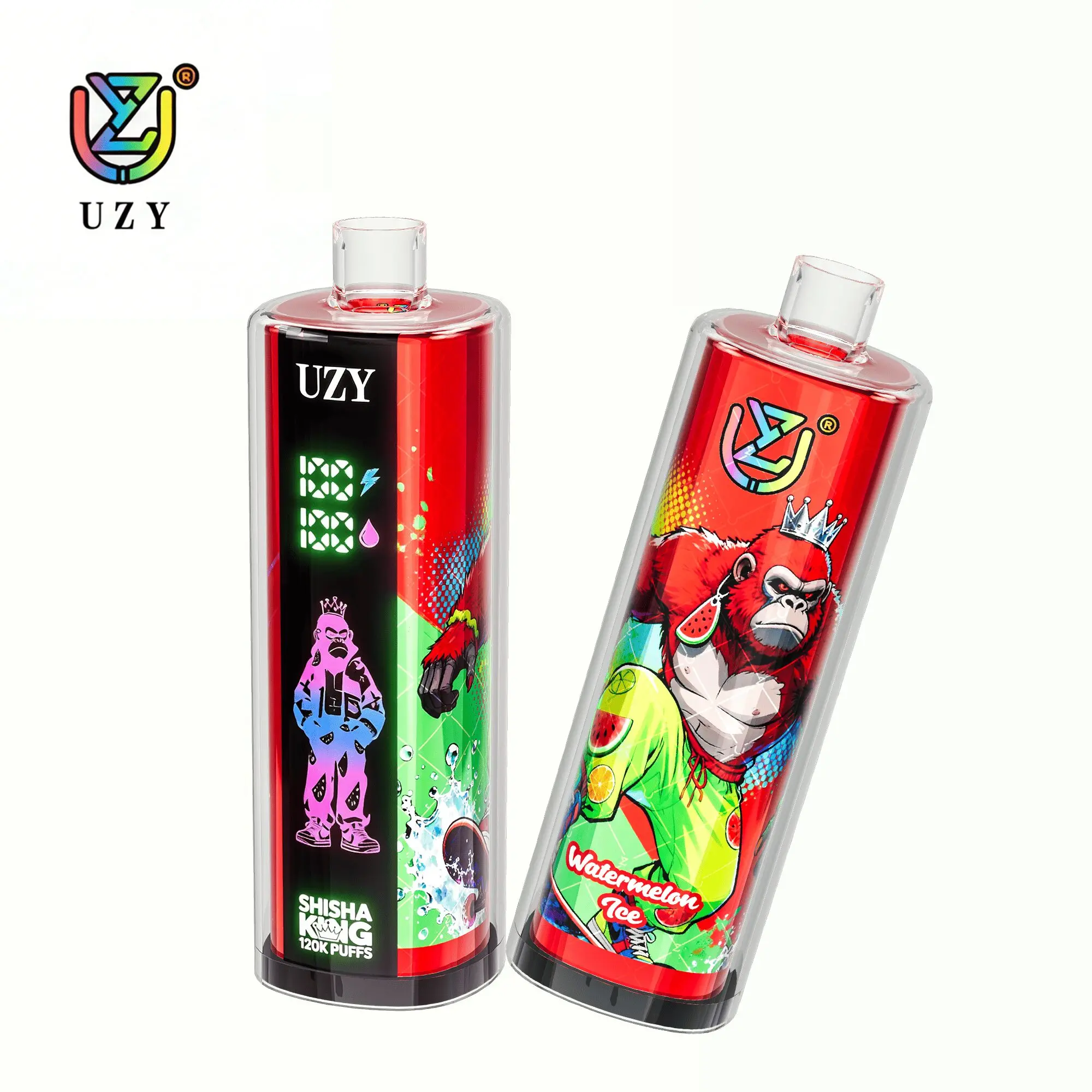 UZY Shisha Hookah King 120000 120K Puffs Smart Screen Original LED Display Disposable DTL Vape Pen 