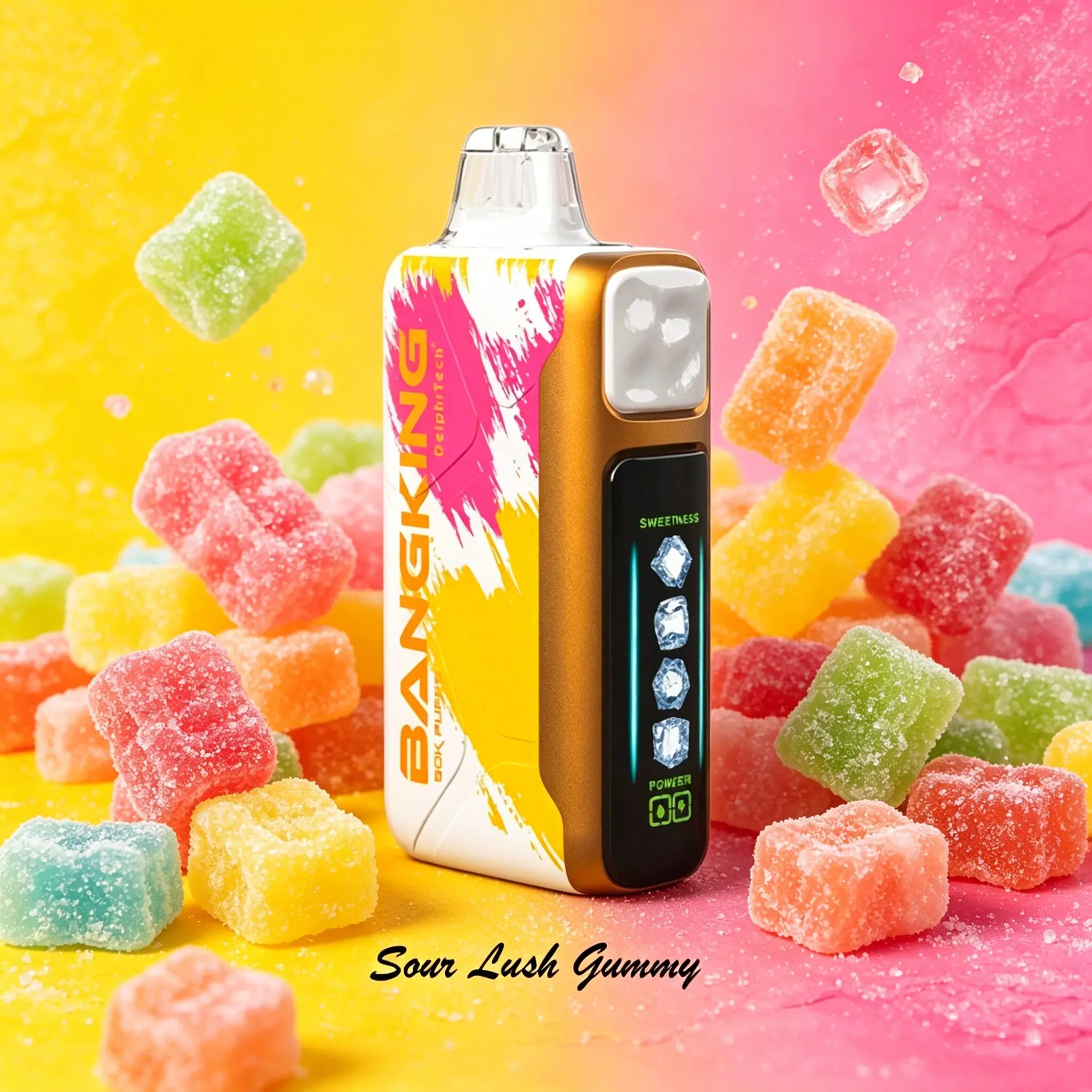Bang King Ice Cool 60000 60K Puffs Adjustable Ice Level LED Display Disposable Vape Japan warehouse 