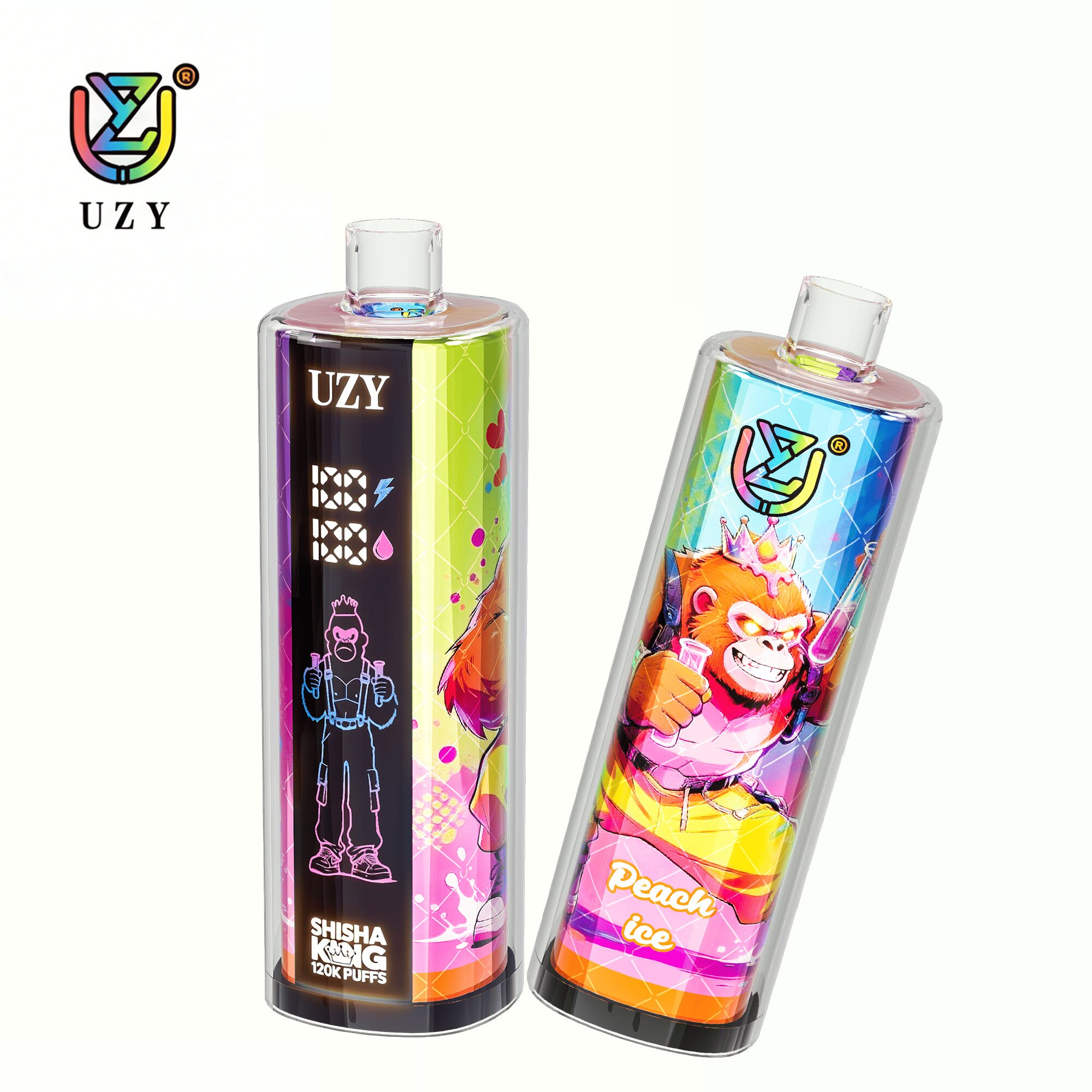 UZY Shisha Hookah King 120000 120K Puffs Smart Screen Original LED Display Disposable DTL Vape Pen 