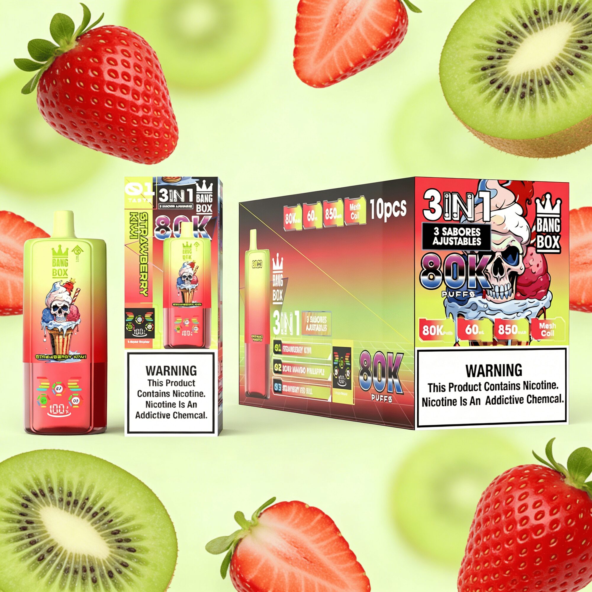 Bang Box 80000 80K Puffs 3 In 1 Flavors Original Rechargeable LED Display Disposable Vape 