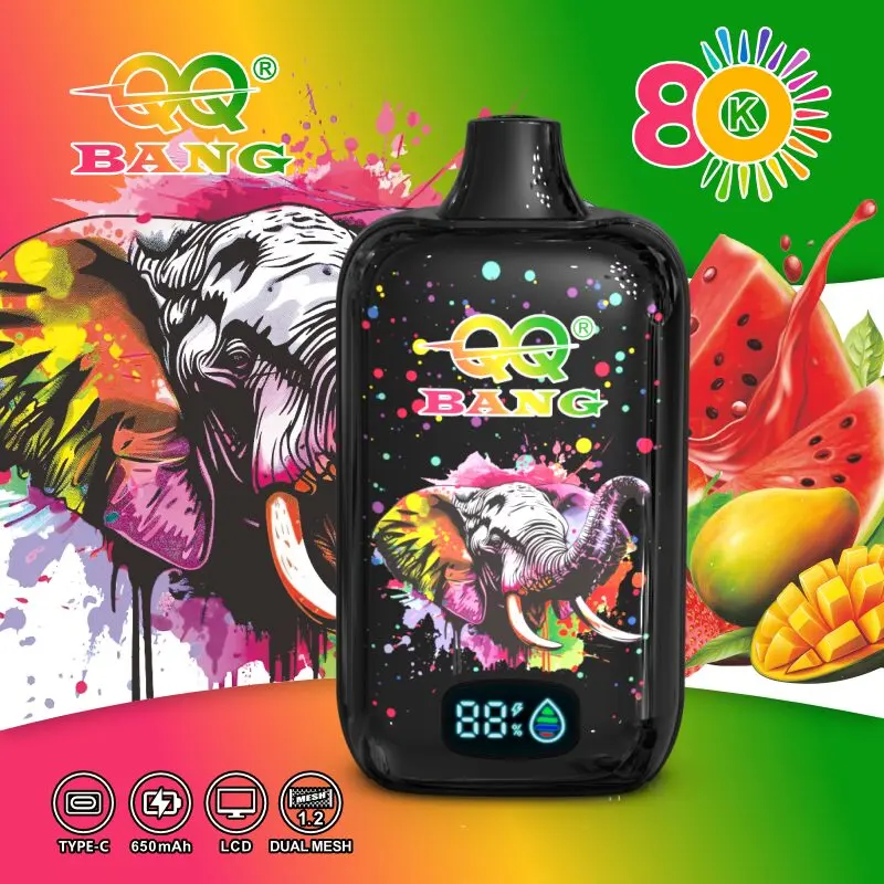 QQ Bang 80K Disposable Vape|Type-C Rechargeable LCD Display E-Cigarette 