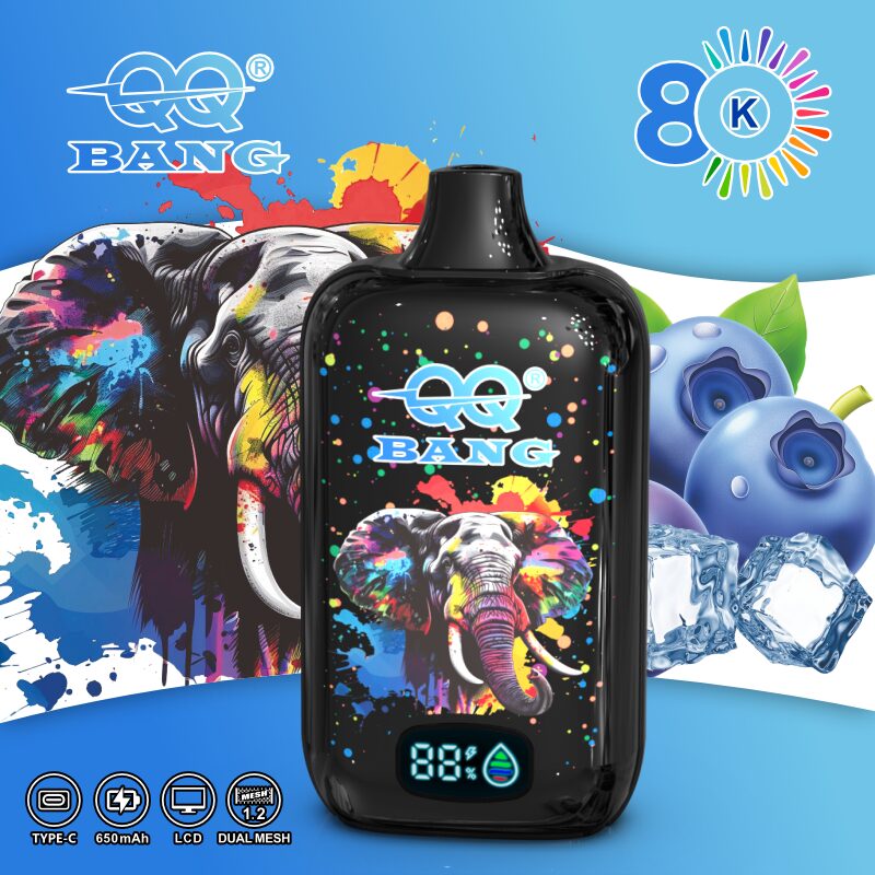 QQ Bang 80K Disposable Vape|Type-C Rechargeable LCD Display E-Cigarette 