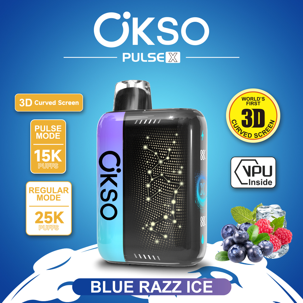 OKSO Pulse X 25000 25K Puffs Pulse/Regular Mode LED Display Disposable Vape 