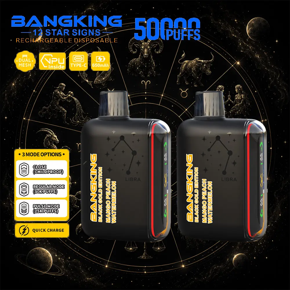 Bang King 12 Star Signs 50K 50000 Puffs Dual Mesh LED Display Disposable Vape 