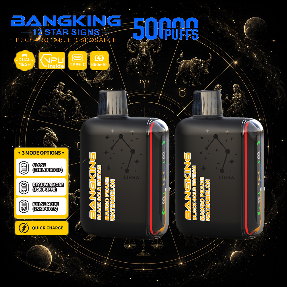 Bang King 12 Star Signs 50K 50000 Puffs Dual Mesh LED Display Disposable Vape 