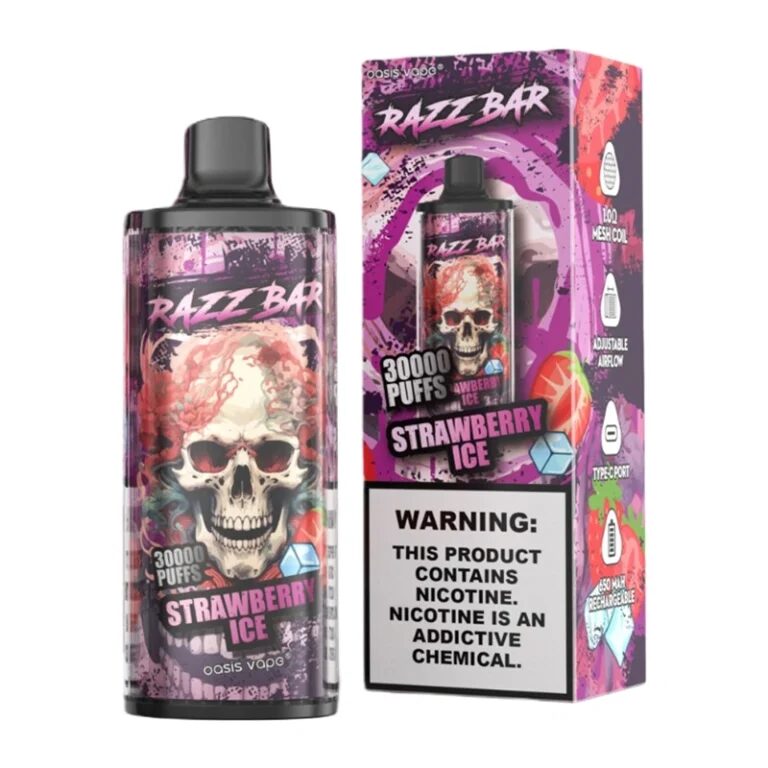 Razz Bar 30000 30K Puffs Disposable Vape | Long Lasting Rechargeable Vape with Adjustable Airflow 