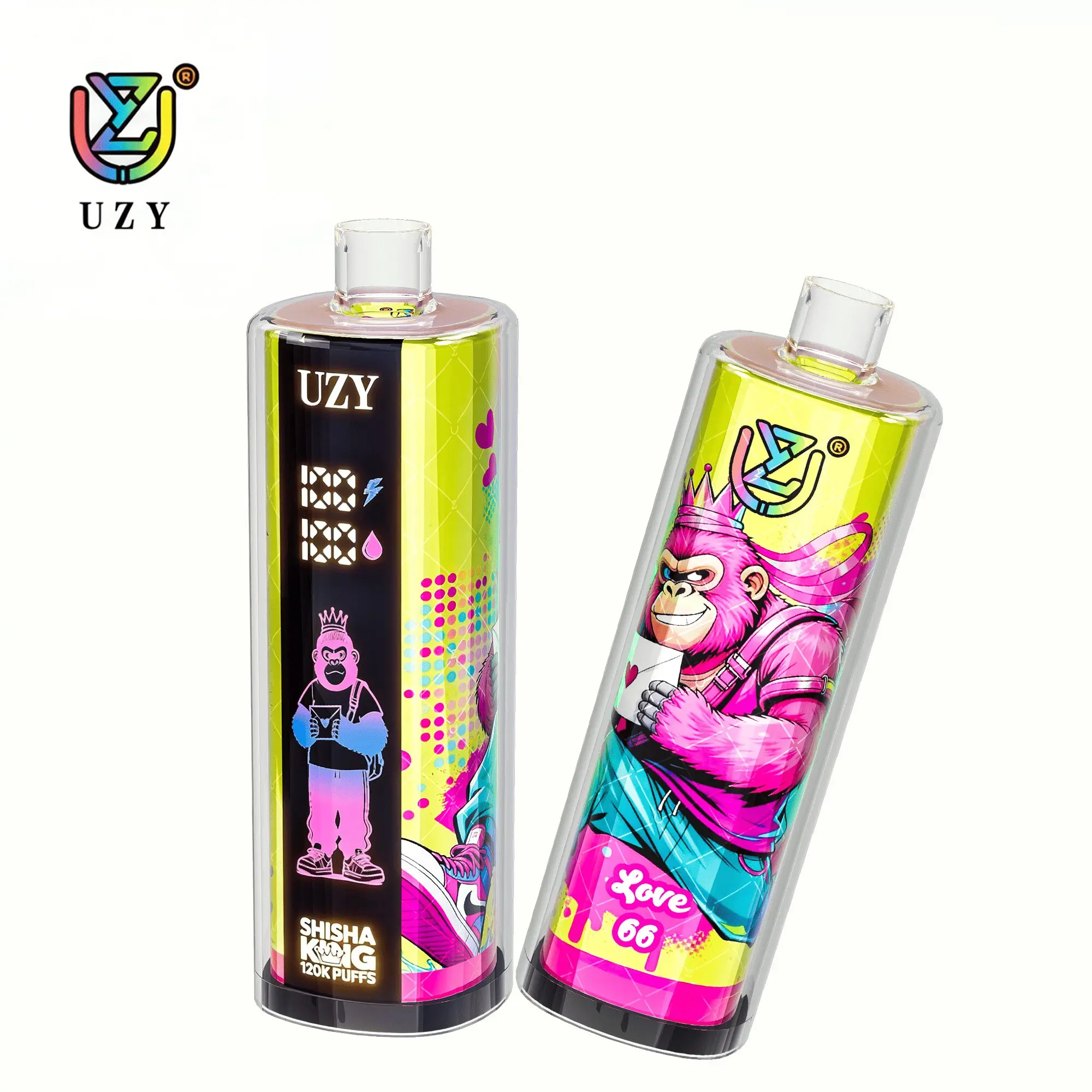 UZY Shisha Hookah King 120000 120K Puffs Smart Screen Original LED Display Disposable DTL Vape Pen 