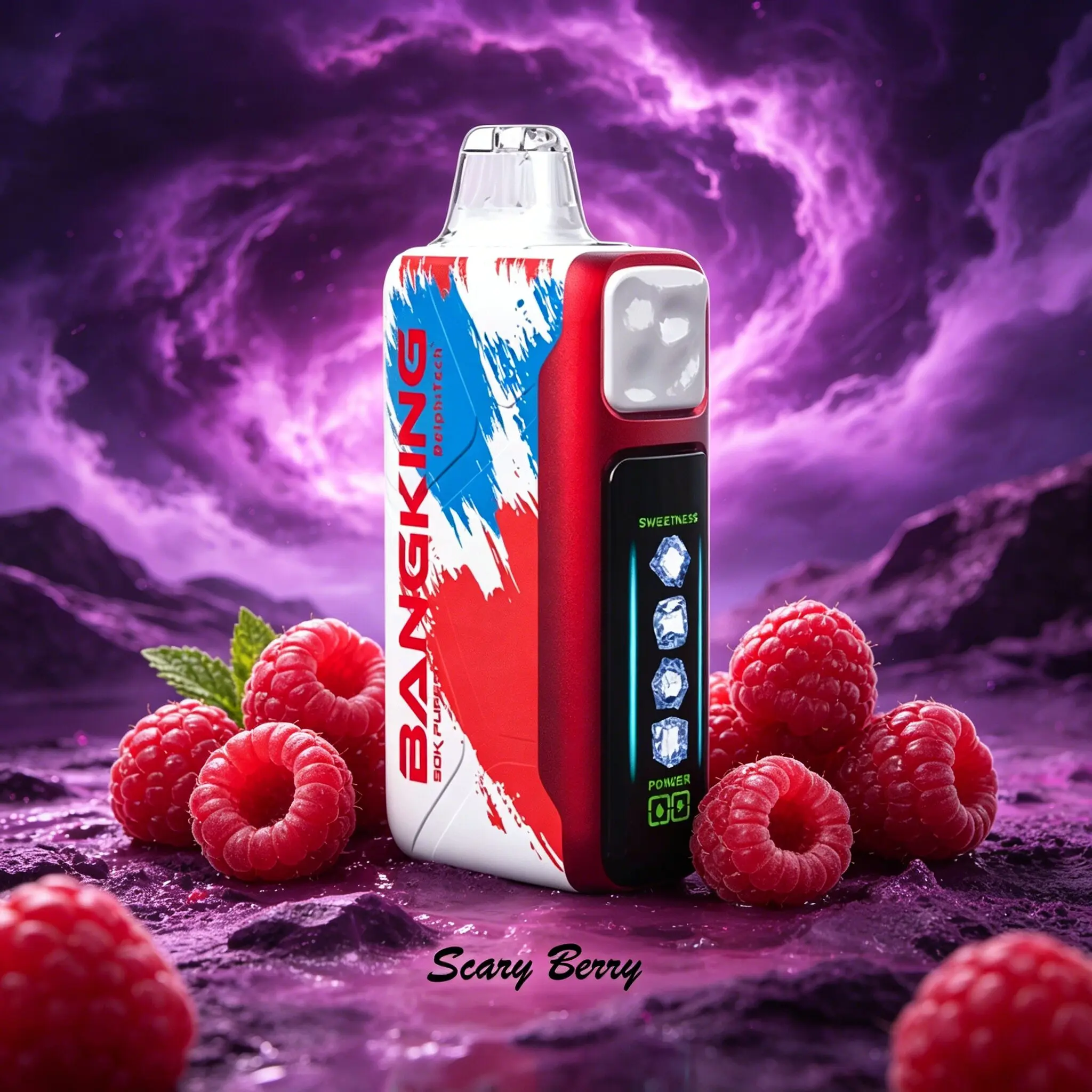 Bang King Ice Cool 60000 60K Puffs Adjustable Ice Level LED Display Disposable Vape Japan warehouse 