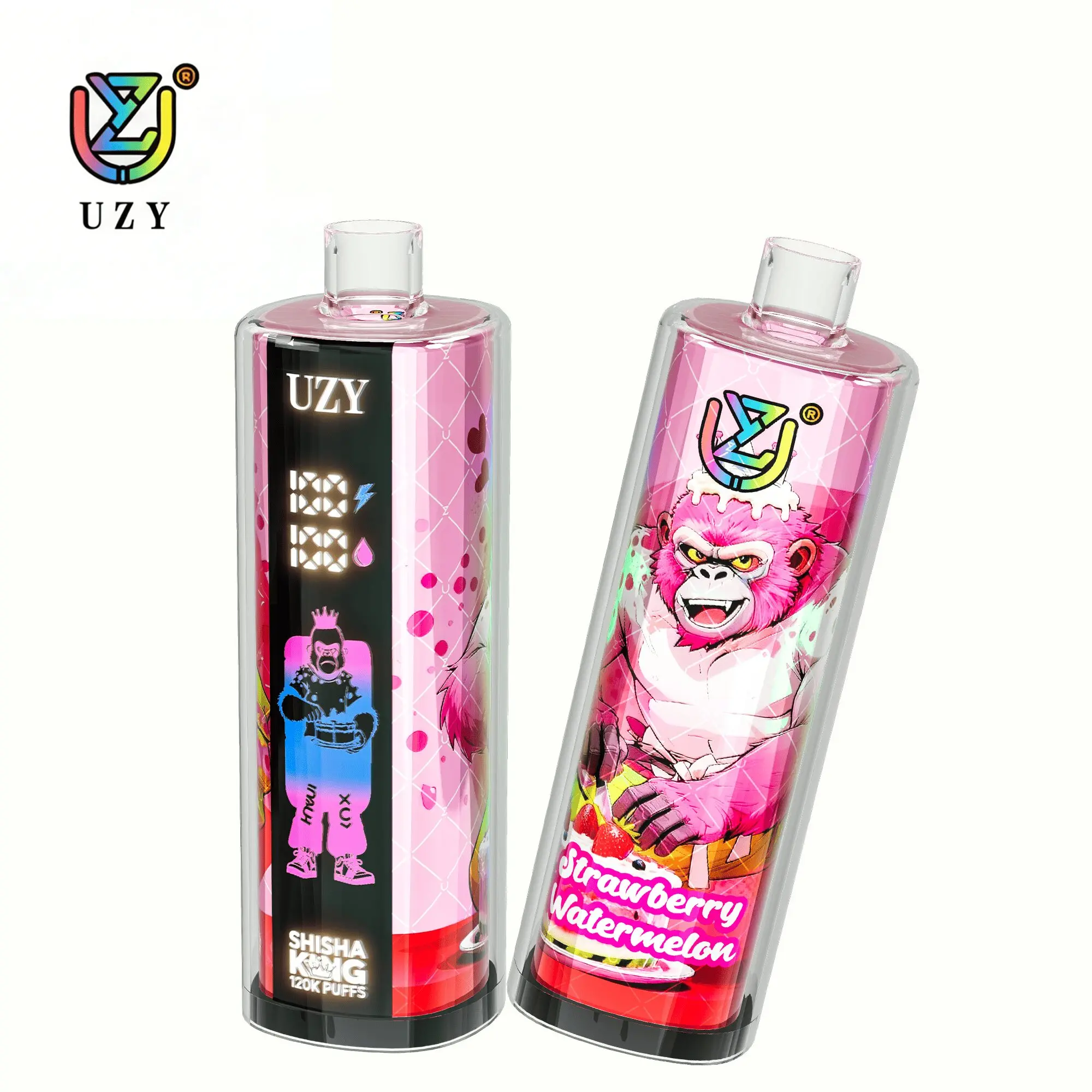 UZY Shisha Hookah King 120000 120K Puffs Smart Screen Original LED Display Disposable DTL Vape Pen 