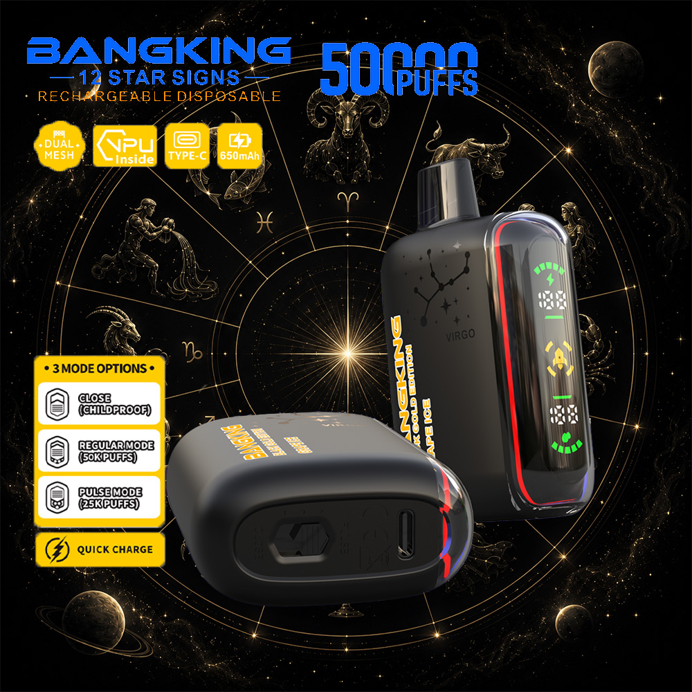 Bang King 12 Star Signs 50K 50000 Puffs Dual Mesh LED Display Disposable Vape 