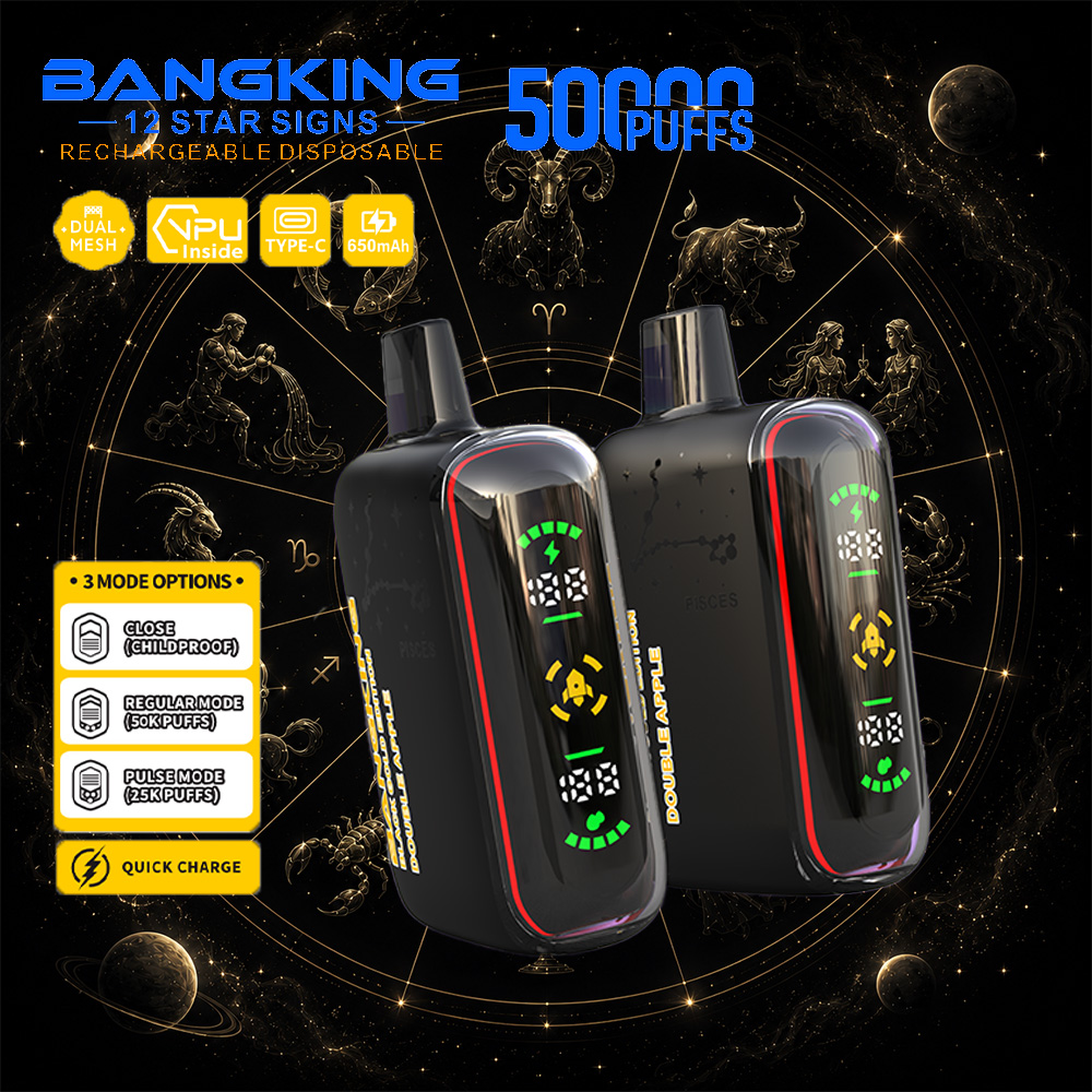 Bang King 12 Star Signs 50K 50000 Puffs Dual Mesh LED Display Disposable Vape 