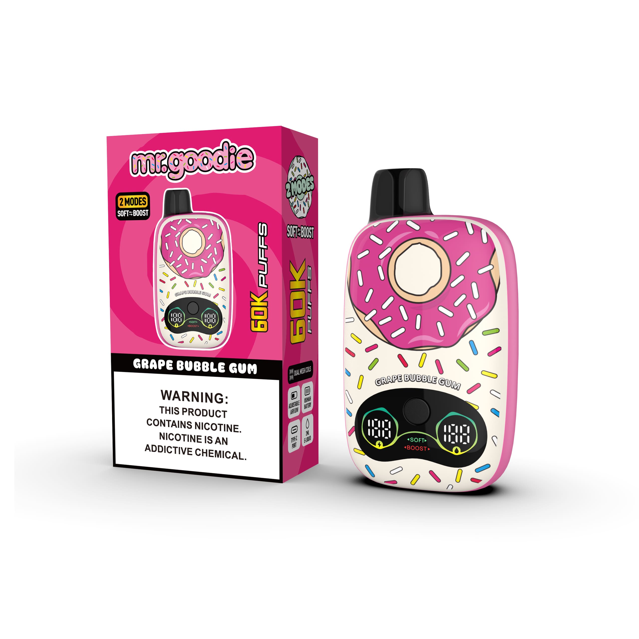 Mr.Goodie Donut 60000 60K Puffs Adjustable Airflow Dual Mesh Original Disposable Vape 