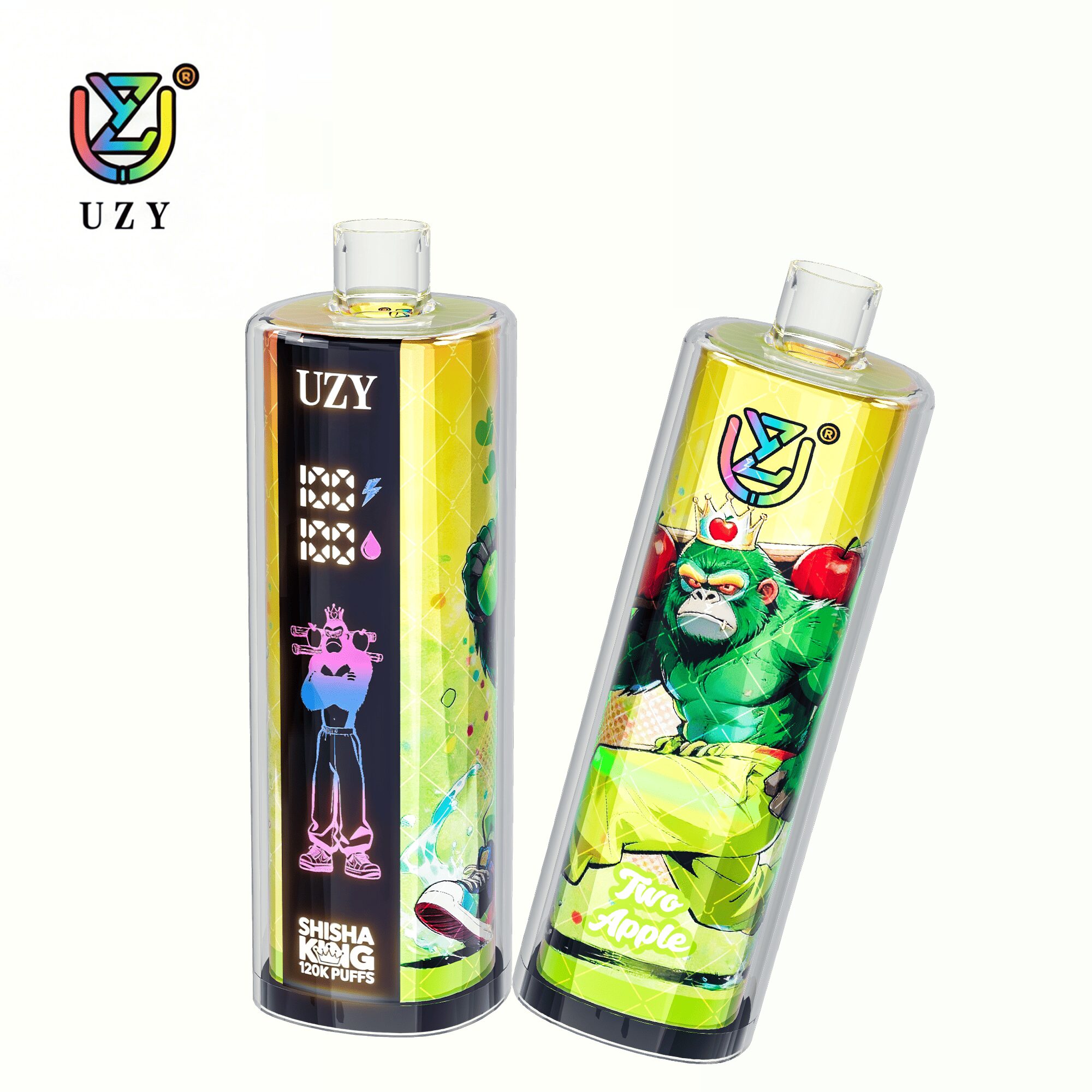 UZY Shisha Hookah King 120000 120K Puffs Smart Screen Original LED Display Disposable DTL Vape Pen 