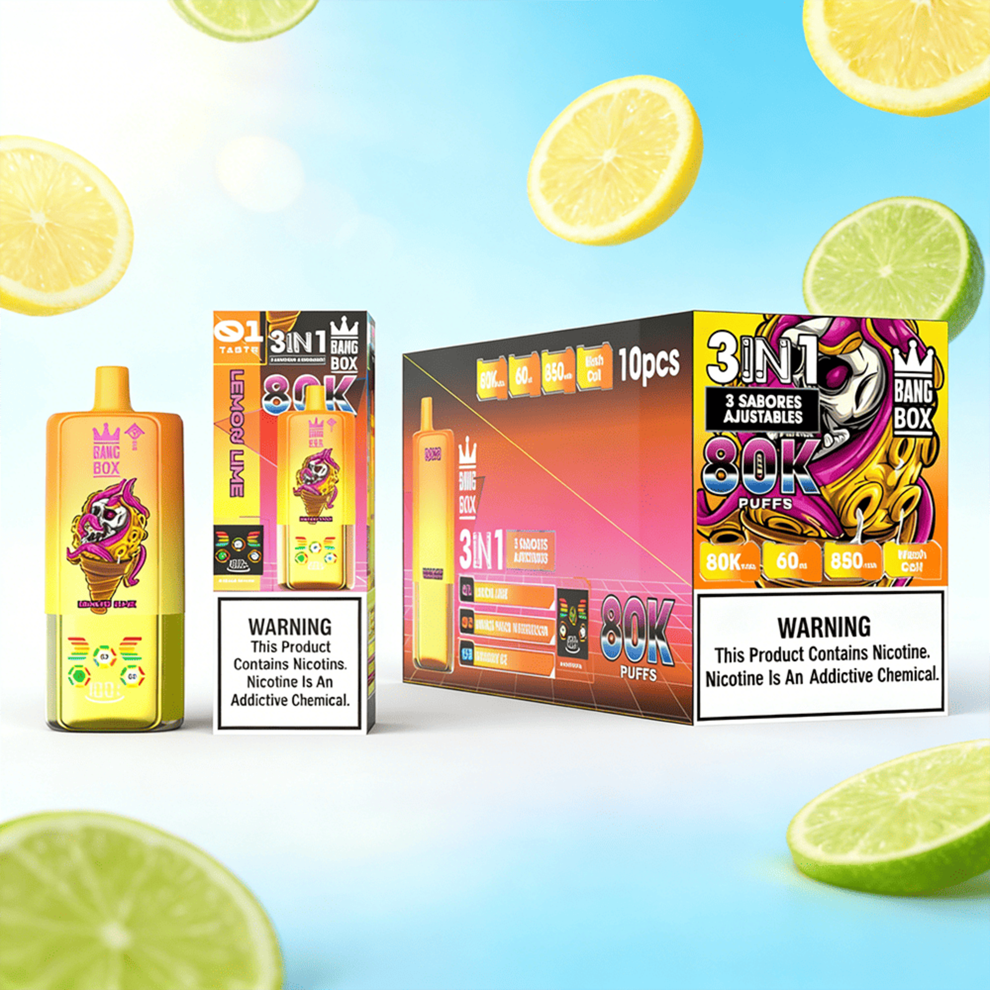 Bang Box 80000 80K Puffs 3 In 1 Flavors Original Rechargeable LED Display Disposable Vape 