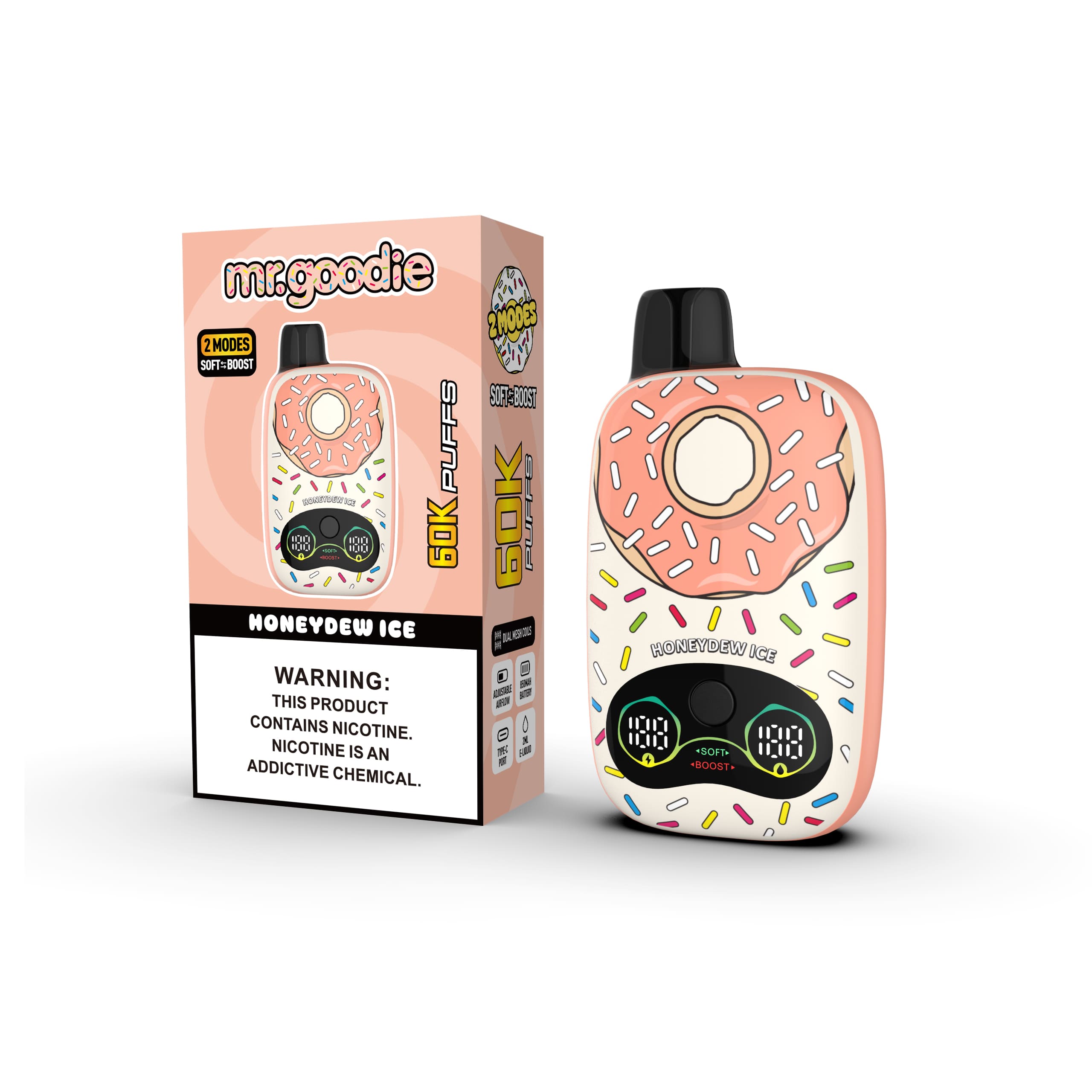 Mr.Goodie Donut 60000 60K Puffs Adjustable Airflow Dual Mesh Original Disposable Vape 