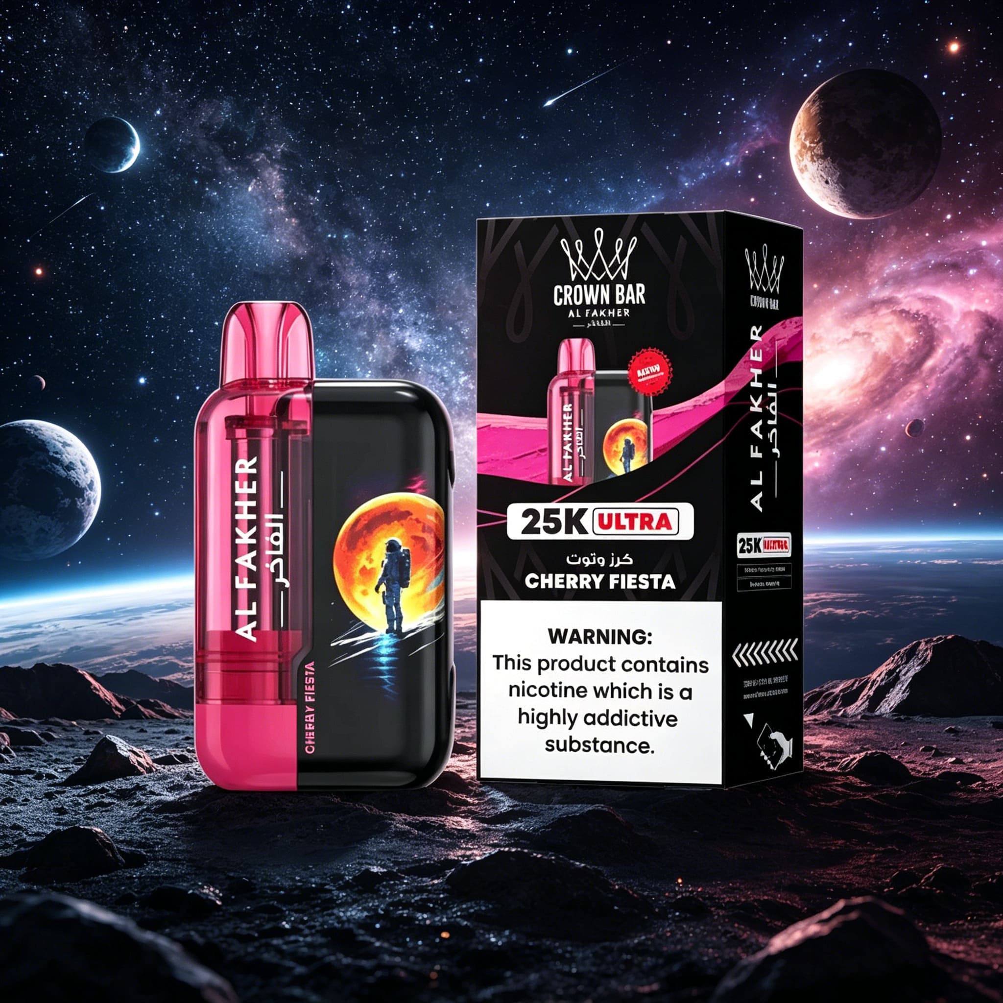 AL Fakher Crown Bar Ultra 25K 25000 Puffs Dual Mode Rechargeable LED Display E-Cigarette 