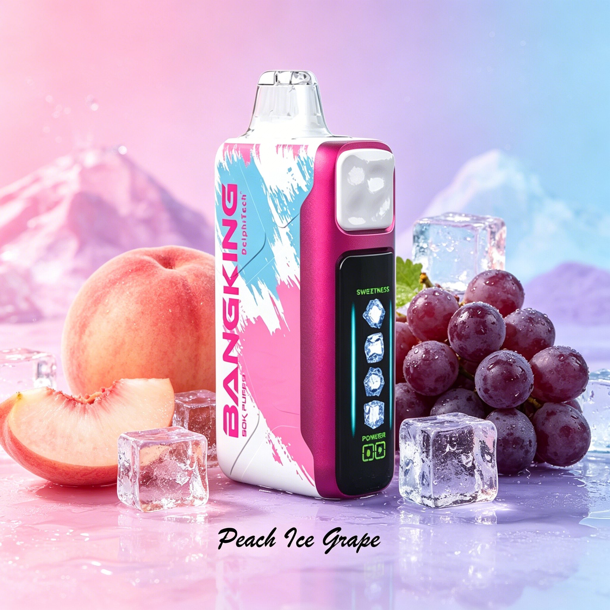 Bang King Ice Cool 60000 60K Puffs Adjustable Ice Level LED Display Disposable Vape Japan warehouse 