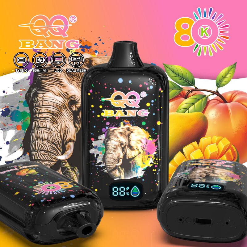 QQ Bang 80K Disposable Vape|Type-C Rechargeable LCD Display E-Cigarette 