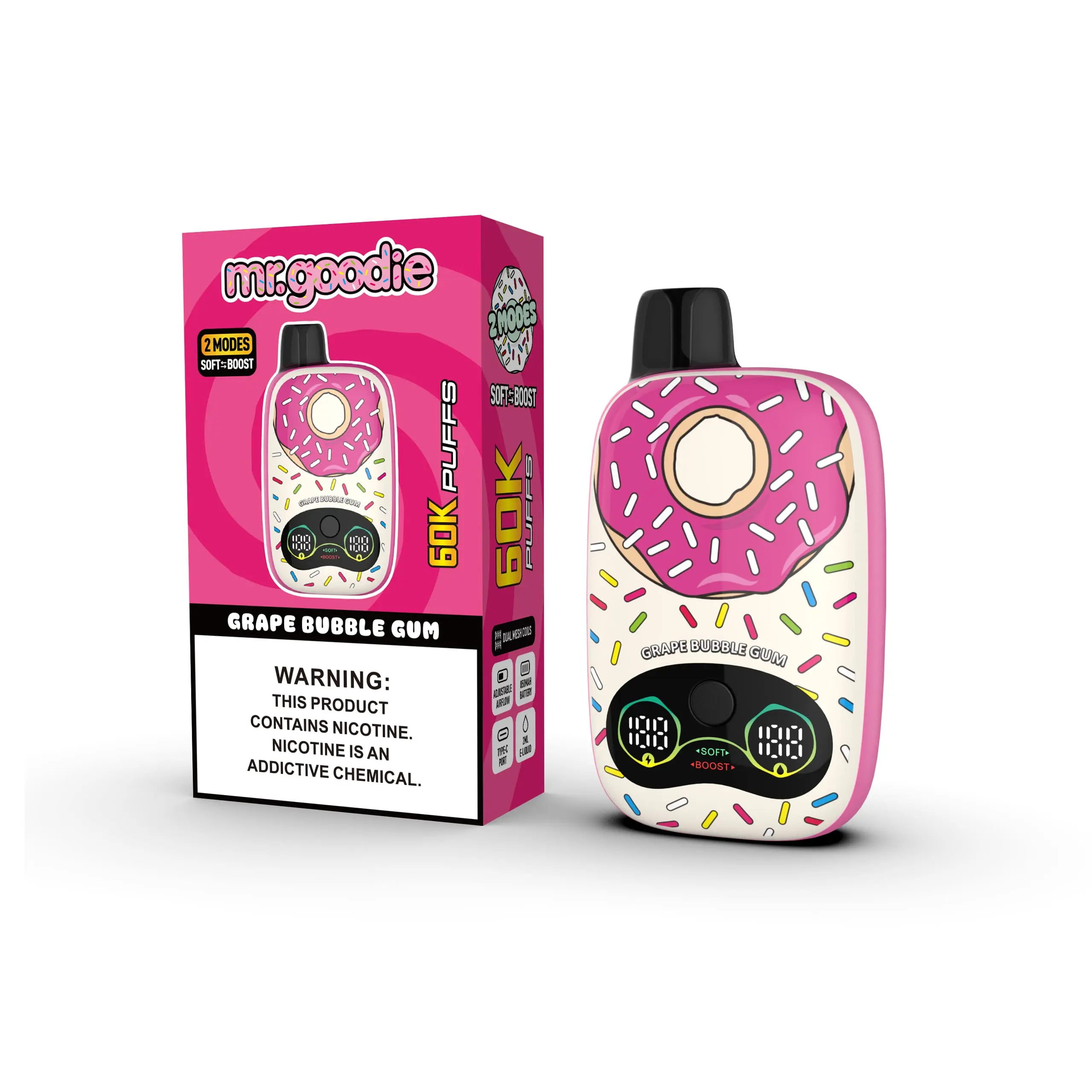 Mr.Goodie Donut 60000 60K Puffs Adjustable Airflow Dual Mesh Original Disposable Vape 