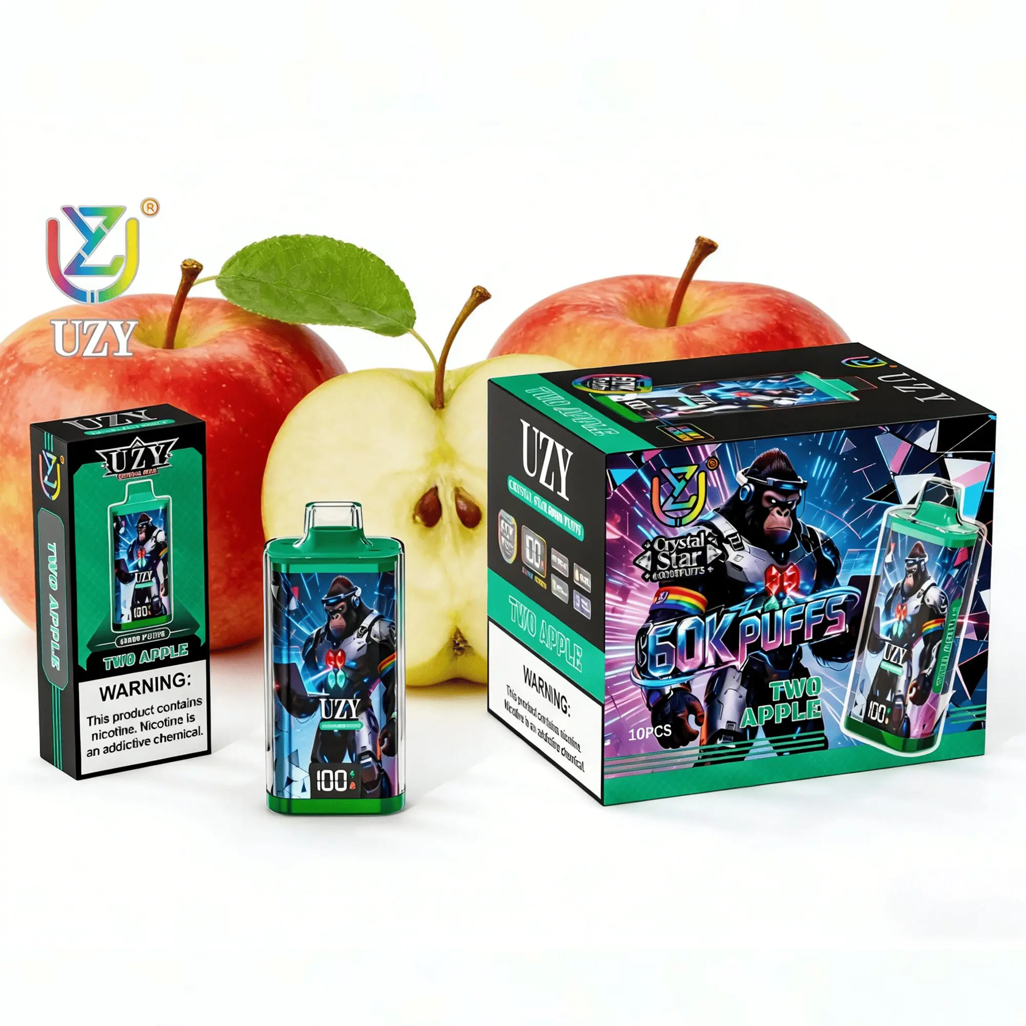 UZY Crystal Star 60000 60K Puffs Smart Display Rechargeable Original Disposable Vape 