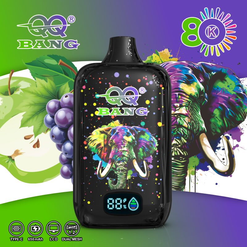 QQ Bang 80K Disposable Vape|Type-C Rechargeable LCD Display E-Cigarette 