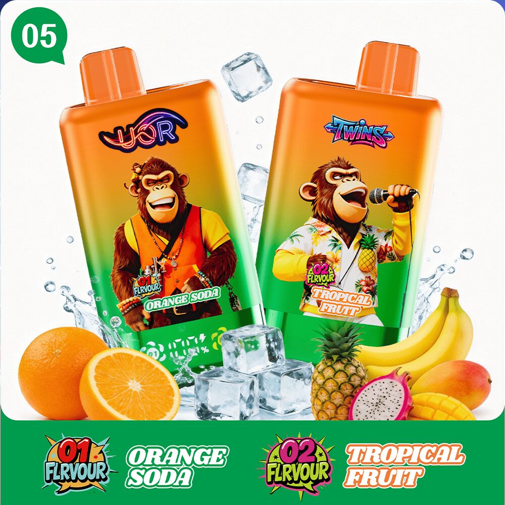 UOR Twins 80000 80k Puffs Double Flavor Dual Mesh Disposable Vape with LED Display EU Warehouse 