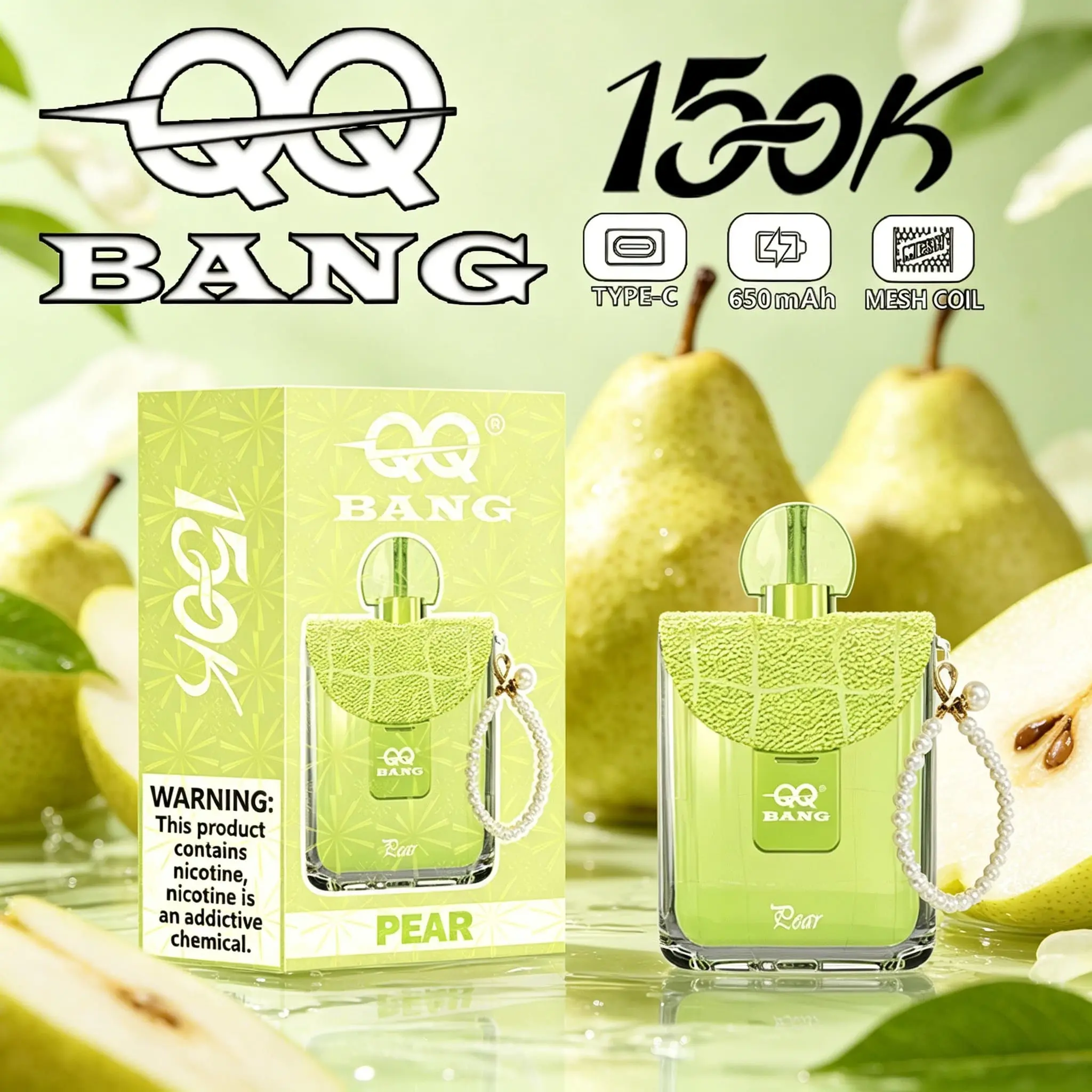 QQ Bang 150K Disposable Vape|Type-C Rechargeable Portable E-Cigarette 