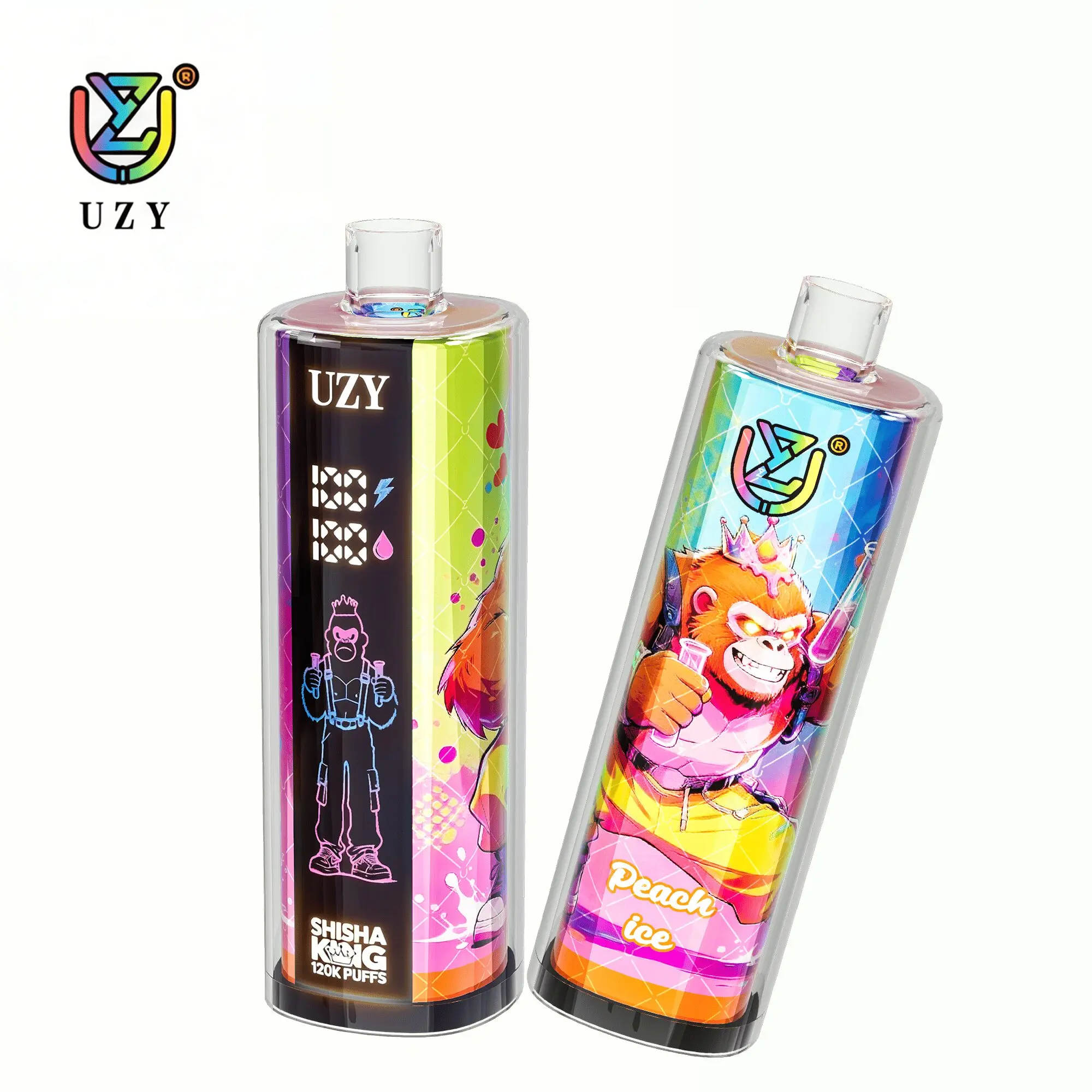 UZY Shisha Hookah King 120000 120K Puffs Smart Screen Original LED Display Disposable DTL Vape Pen 